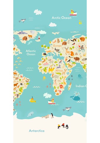 good morning Strandtuch »Worldmap«, (1 St.), Motiv Weltkarte, mit weisser Rückseite,... kaufen