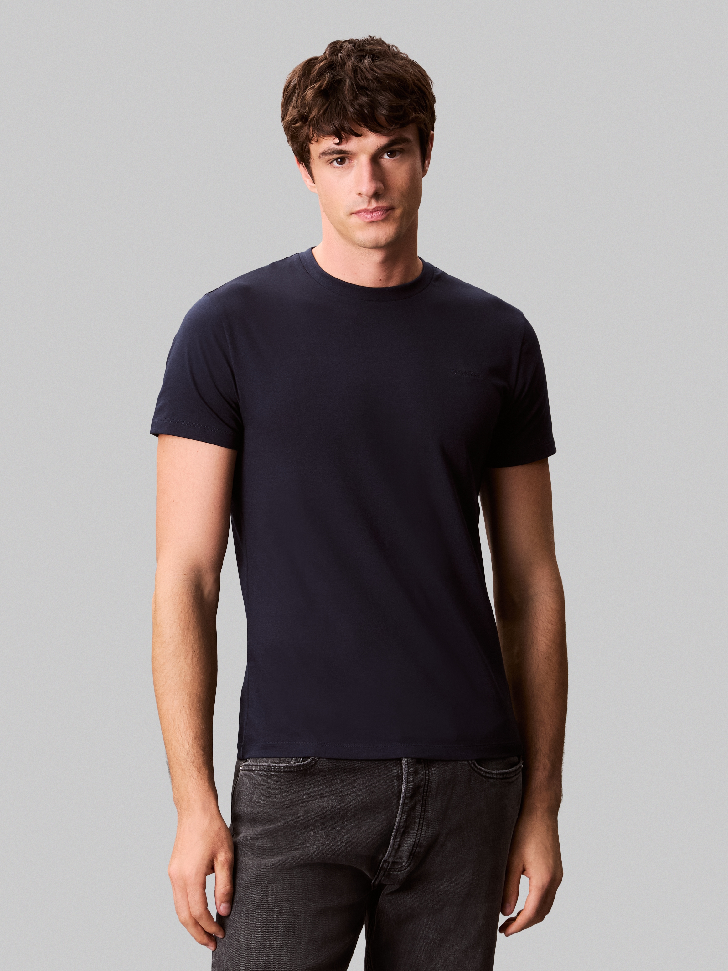 Calvin Klein T-Shirt »SS STRETCH COTTON SLIM TEE«, Mit Rundhalsausschnitt