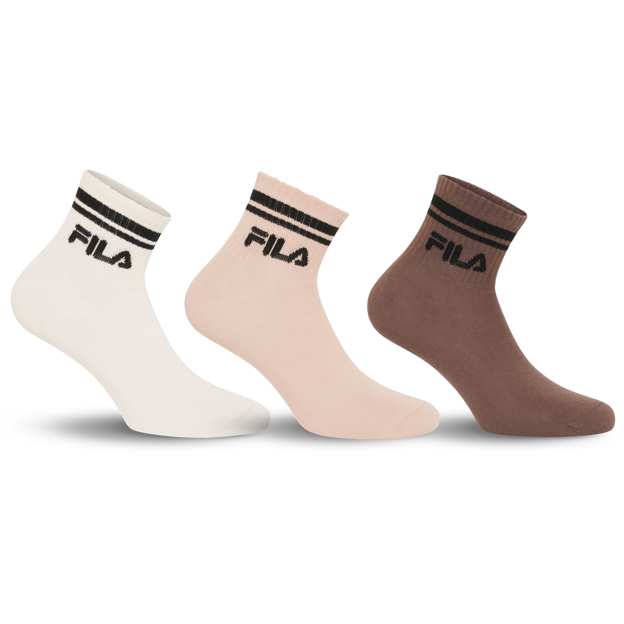 Image of Fila Kurzsocken 3 Paar tlg. Cotton-Mix, Unisex, Kontraststreifen