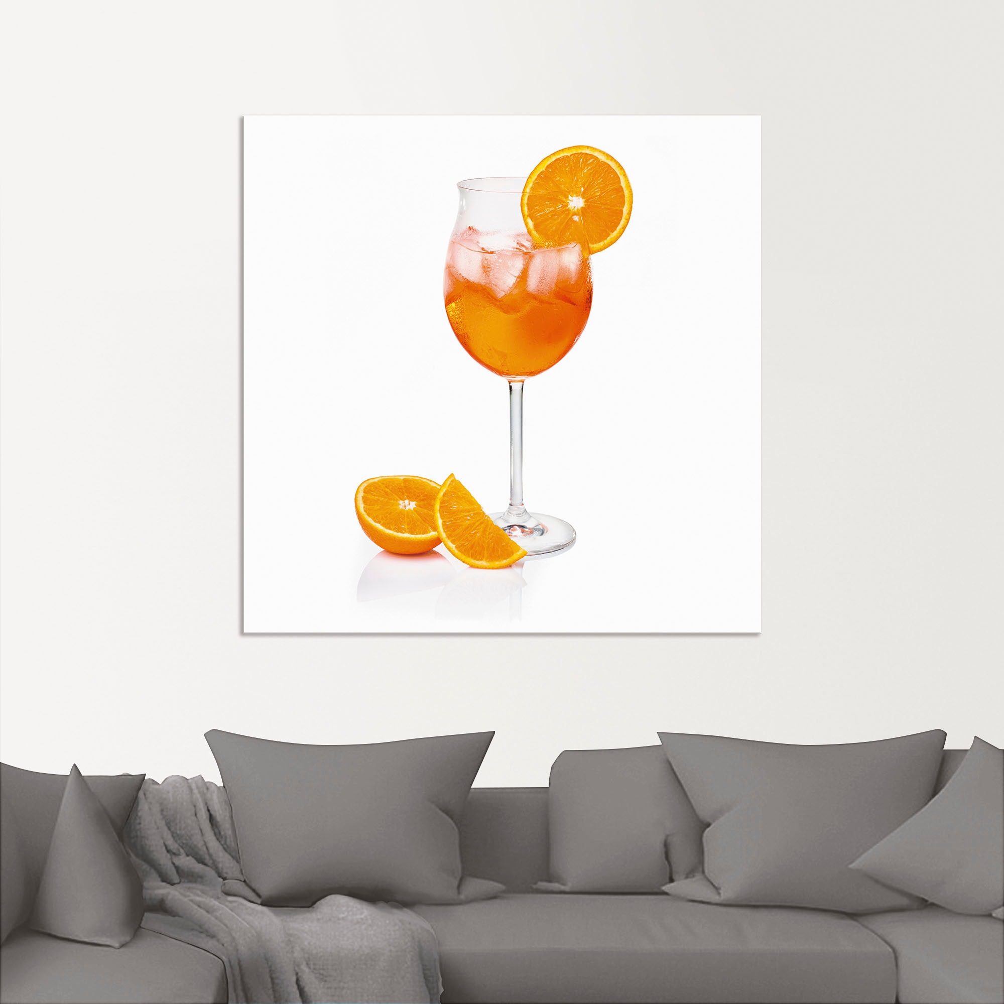 Artland Wandbild »Aperol Spritz mit einer Scheibe Orange«, Getränke, (1 St.), als Alubild, Outdoorbild, Leinwandbild, Poster, Wandaufkleber