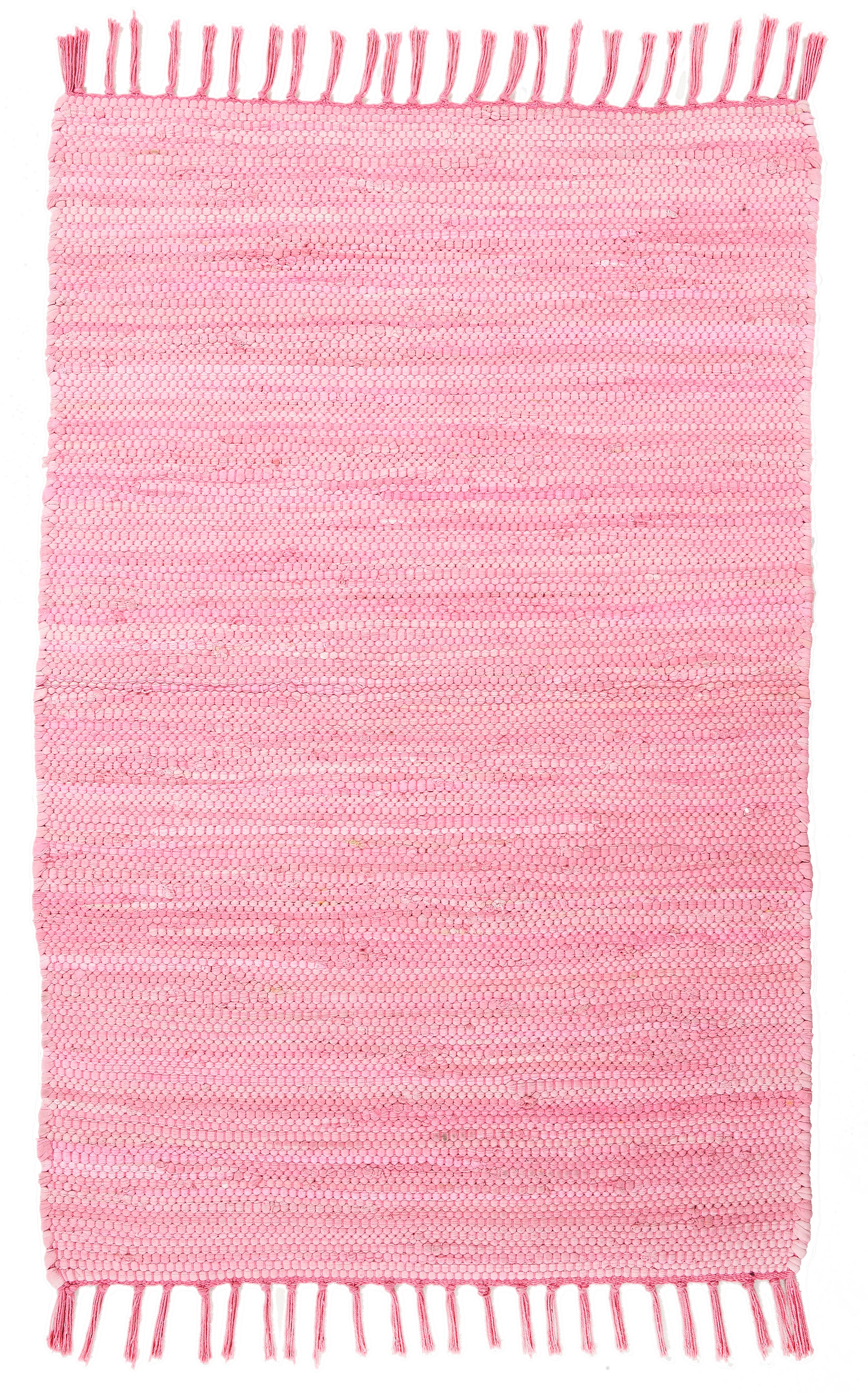 THEKO Teppich »Happy reine Handweb mit rechteckig, Cotton«, Baumwolle, handgewebt, Flachgewebe, Fransen Trouver Teppich, sur