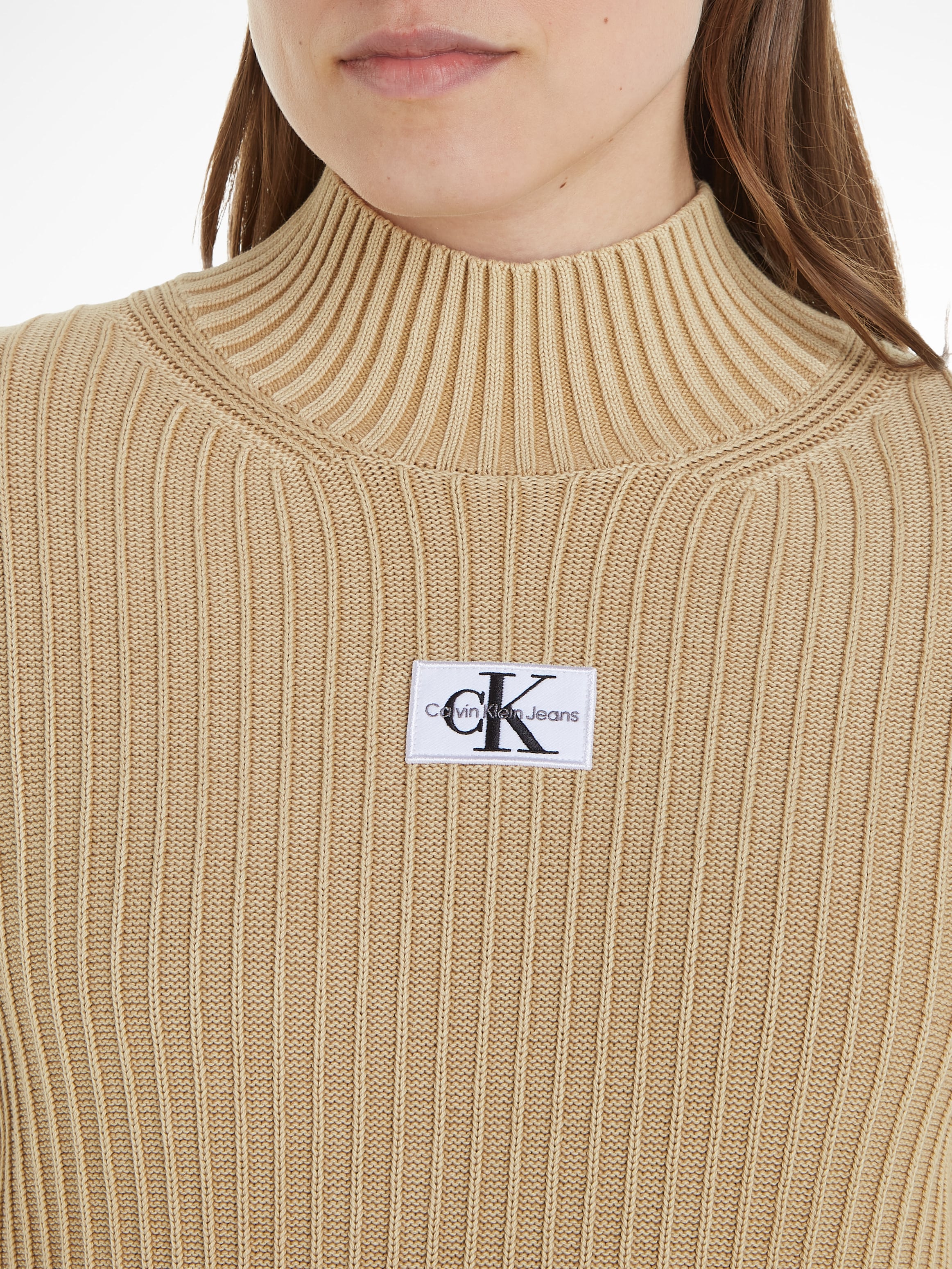 Calvin Klein Jeans Strickkleid »WASHED MONOLOGO SWEATER DRESS«