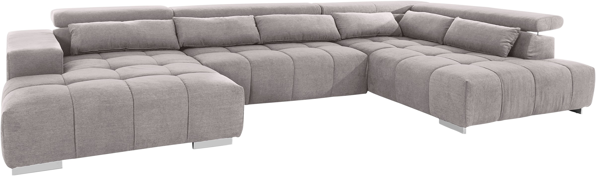 COTTA Wohnlandschaft »Orion U-Form«, mit Kopfteilverstellung & 6 Nierenkissen