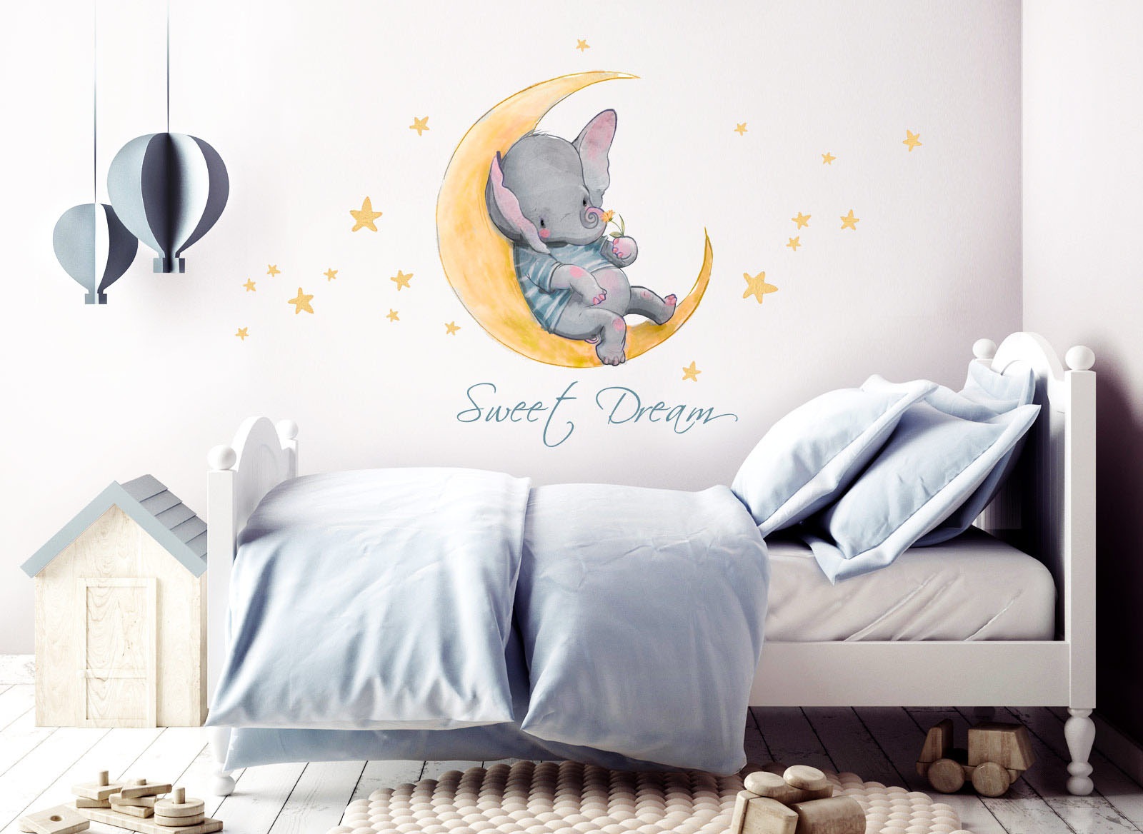 Image of little DECO Wandtattoo »Little Deco Wandtattoo Sweet Dream Elefant & Mond« bei Ackermann Versand Schweiz