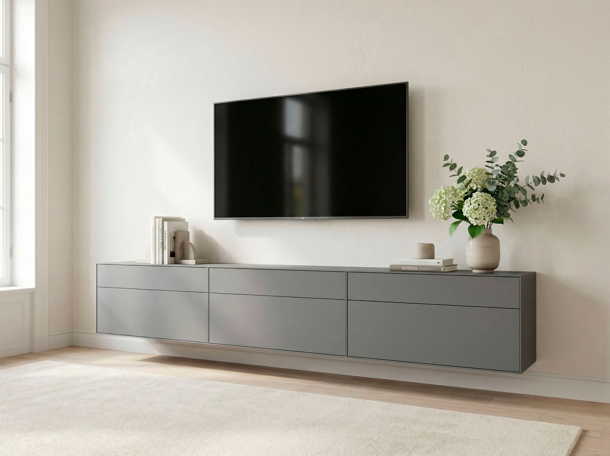 LeGer Home by Lena Gercke Table basse »Essentials, TV-Board, TV-Kommode, TV-Schrank,  TV-Möbel« 3 cuis tlg. Breite: 333 cm, UV lackiert, Push-to-open-Funktion