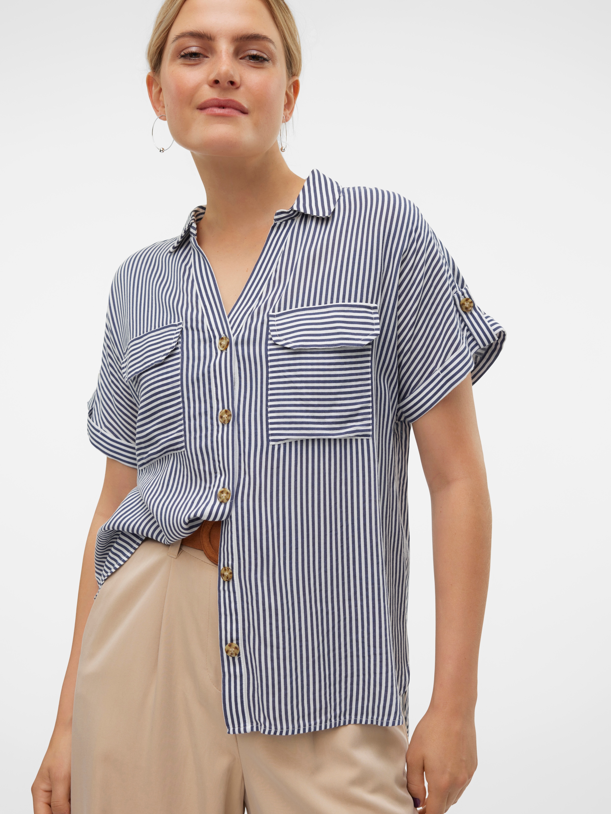 Vero Moda Hemdbluse »VMBUMPY S/S SHIRT WVN GA NOOS«