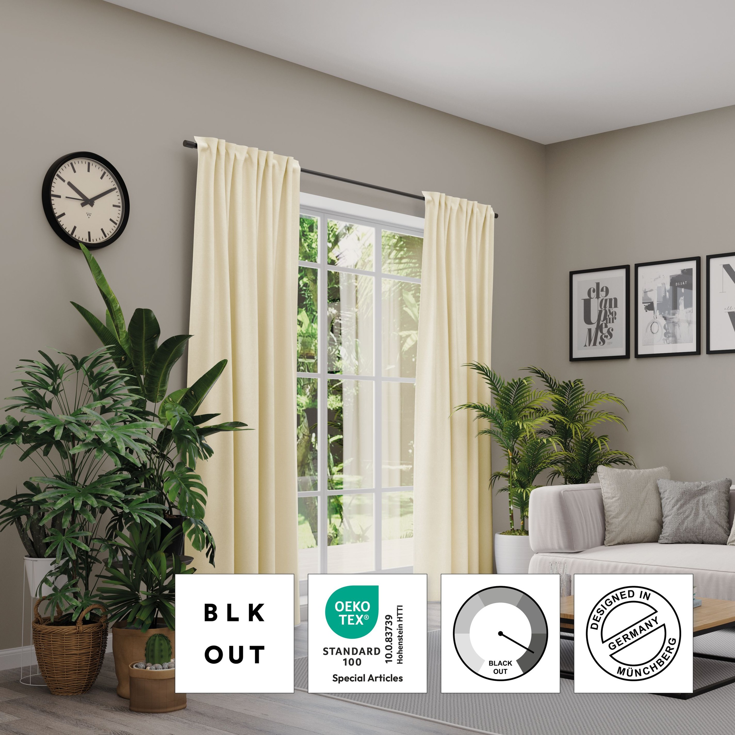 Neutex for you! Vorhang nach Mass »VELVETDREAM« Multifunktionsband 1 Stk. tlg. Uni Blackout mit samtiger Oberfläche