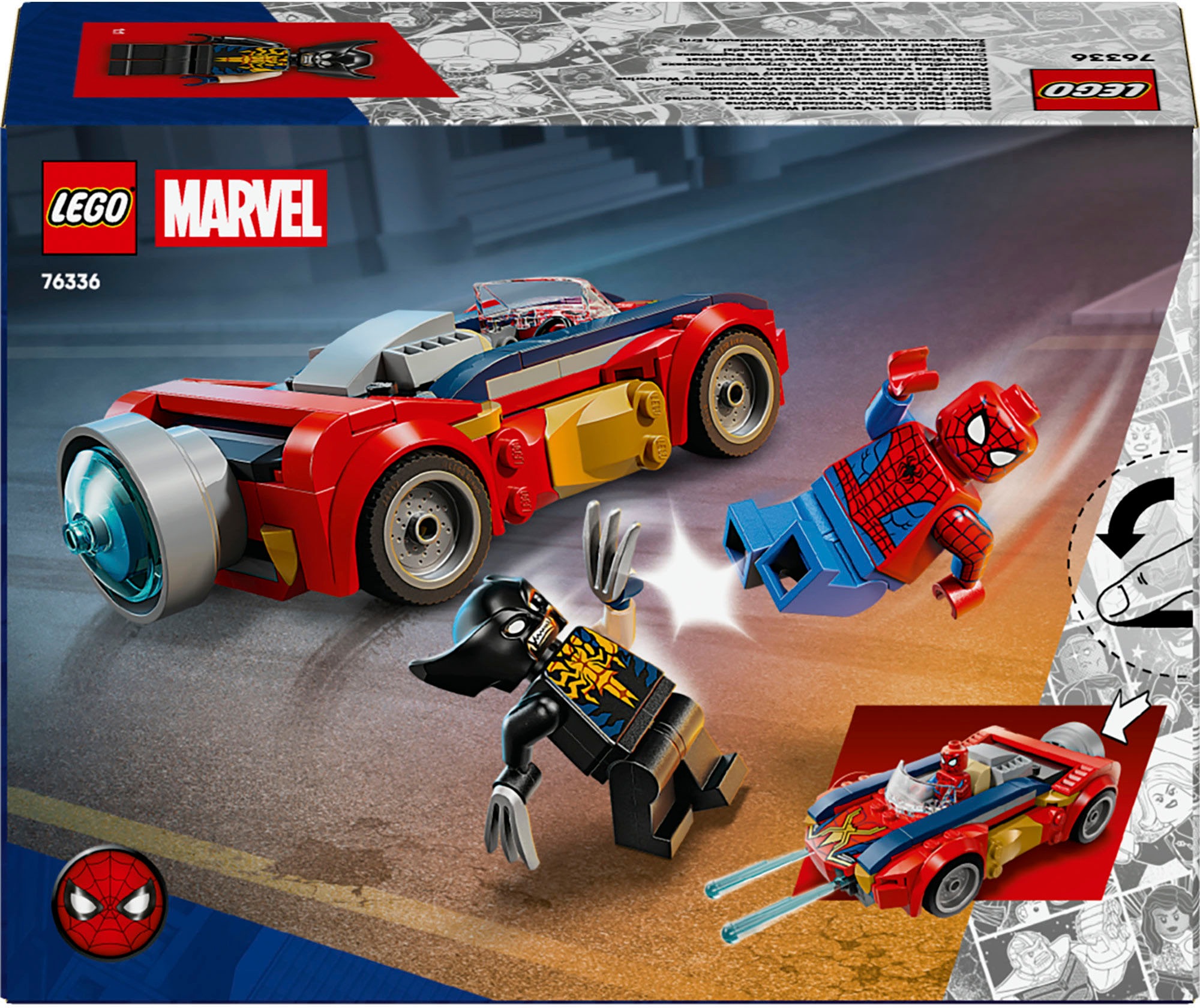 LEGO® Konstruktionsspielsteine »Spider-Man Auto vs. Venomized Wolverine (76336), LEGO Super Heroes« Made in Europe
