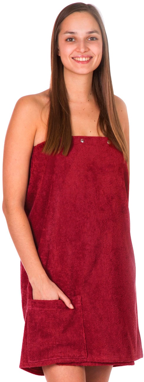 framsohn frottier Sarong »Saunakilt Damen« hergestellt in Österreich, Dehnbund & Druckknöpfe variabel verstellbar