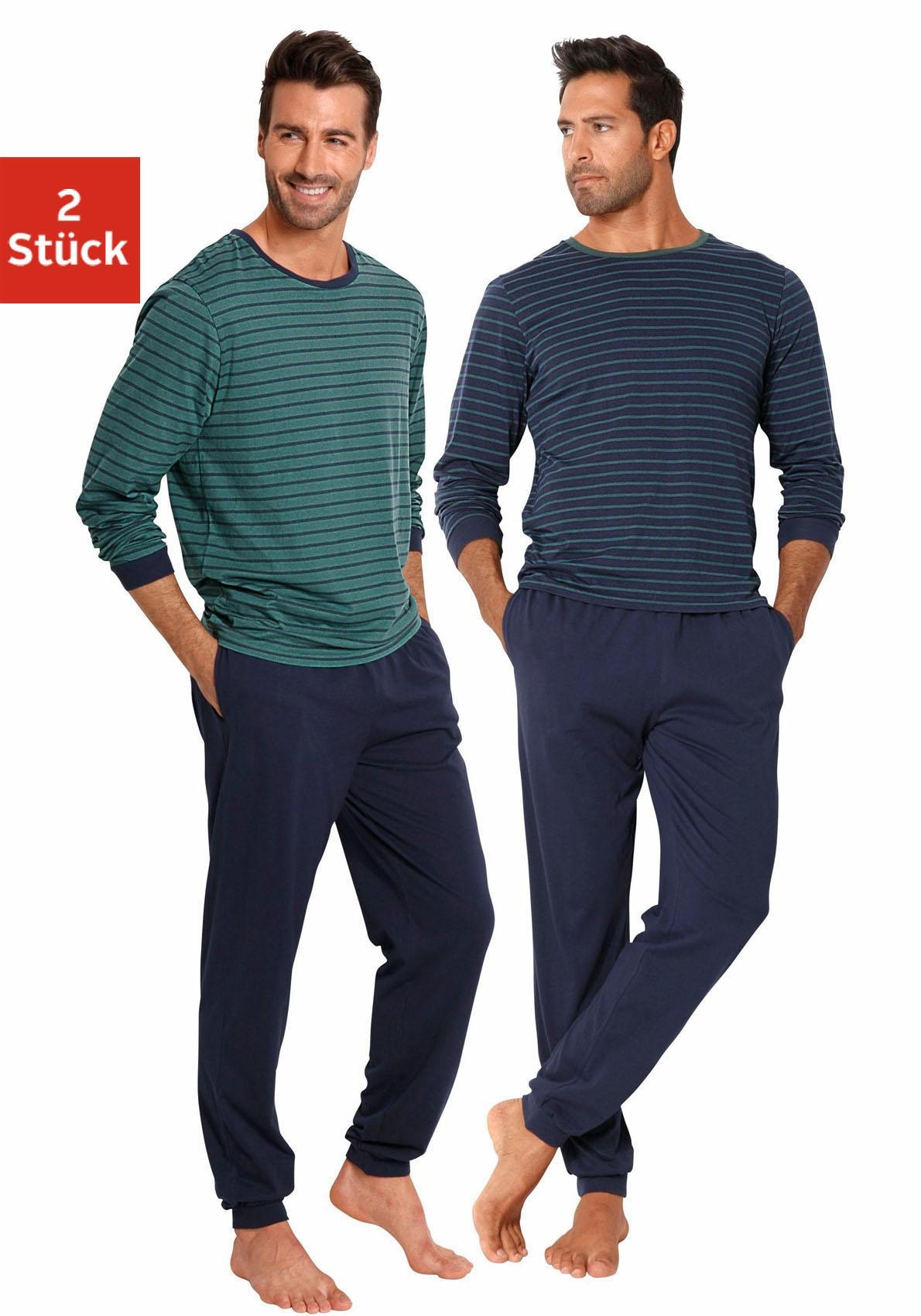 Image of le jogger Pyjama Packung, 2 Stück, 4 tlg. Schlafanazug lang im Streifendesign