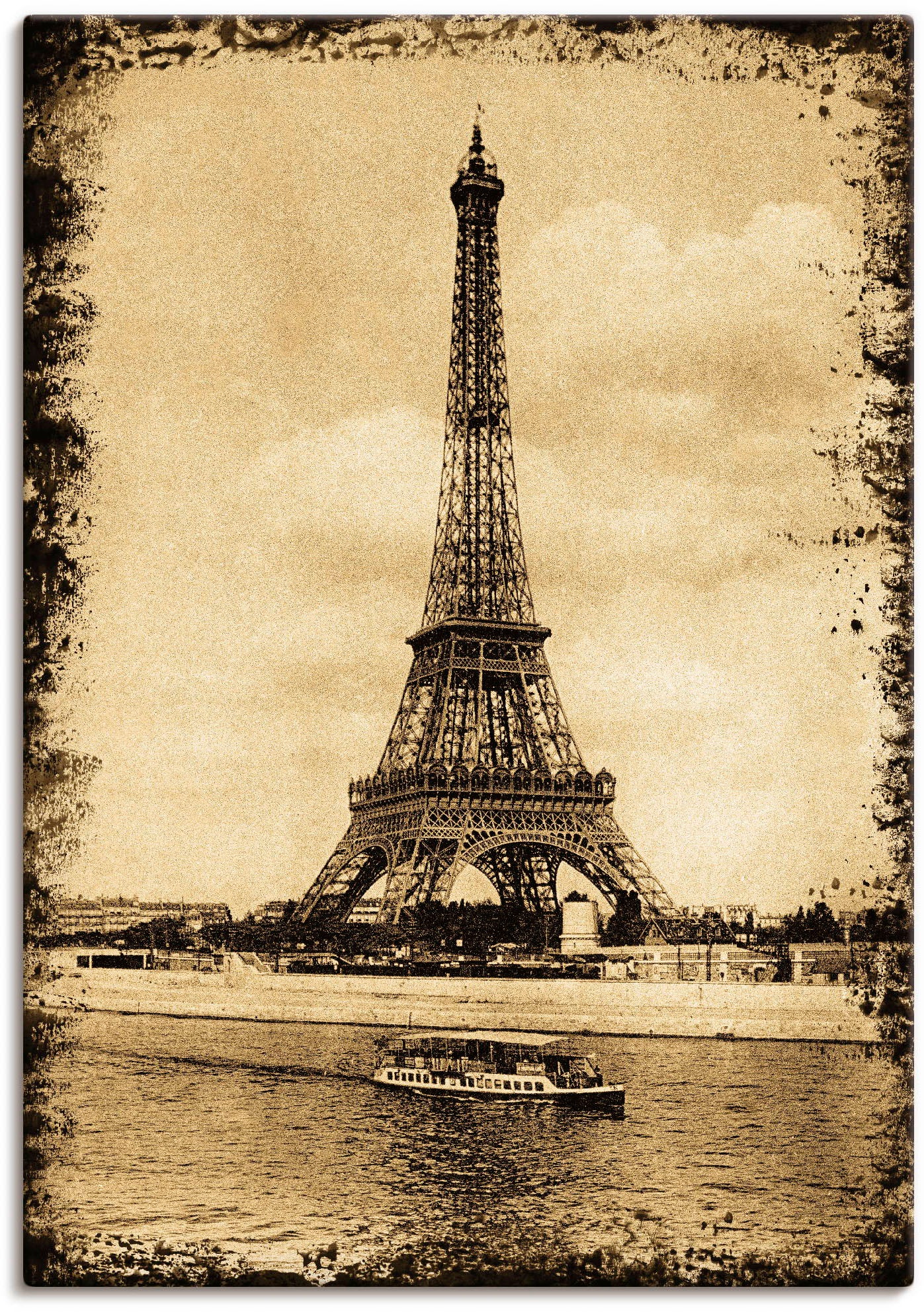 Image of Artland Wandbild »Paris - Eiffelturm Vintage«, Gebäude, (1 St.), in vielen Grössen & Produktarten -Leinwandbild, Poster, Wandaufkleber / Wandtattoo auch für Badezimmer geeignet bei Ackermann Versand Schweiz