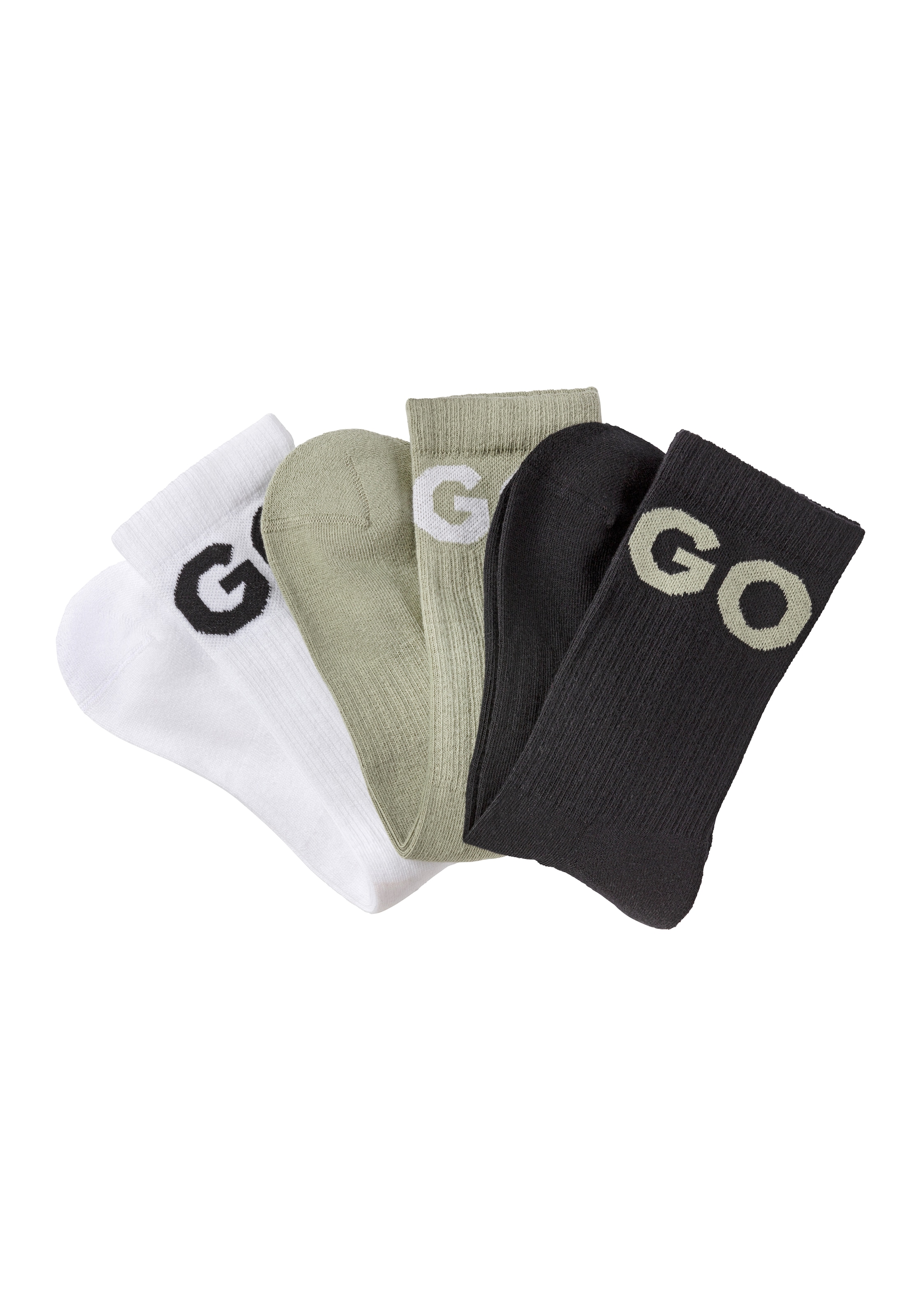 Image of HUGO Underwear Freizeitsocken "3P QS ICONIC CC 1" Packung, 3er, 3 Stk. tlg. mit HUGO Logostickerei in Kontrastfarbe