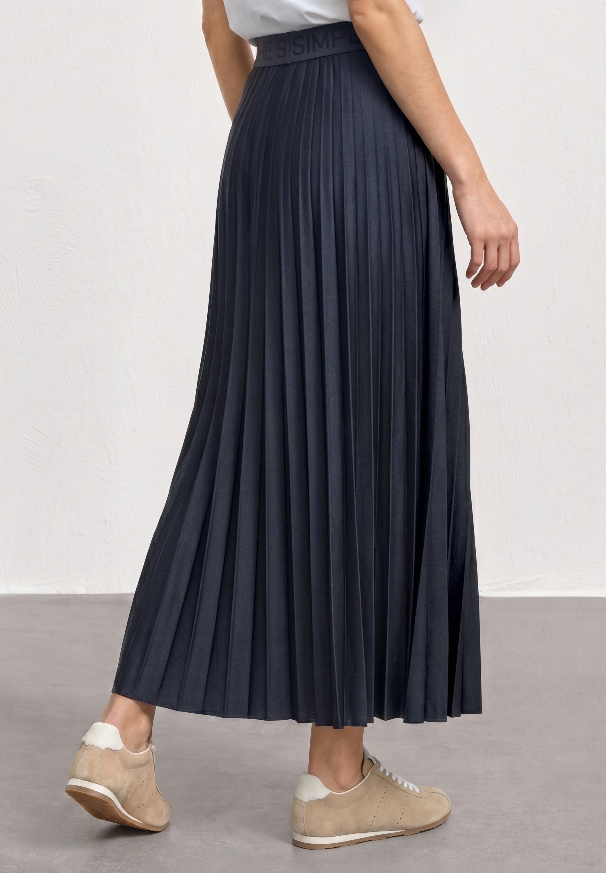 STREET ONE Jupe plissée Longue jupe d'été avec taille élastique