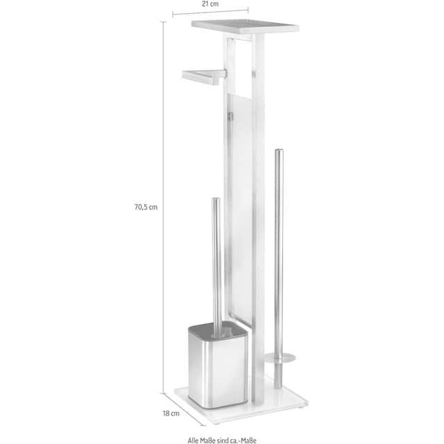 Découvrir WENKO WC-Garnitur »Debar«, aus Edelstahl-Glas, Stand WC-Garnitur  sur