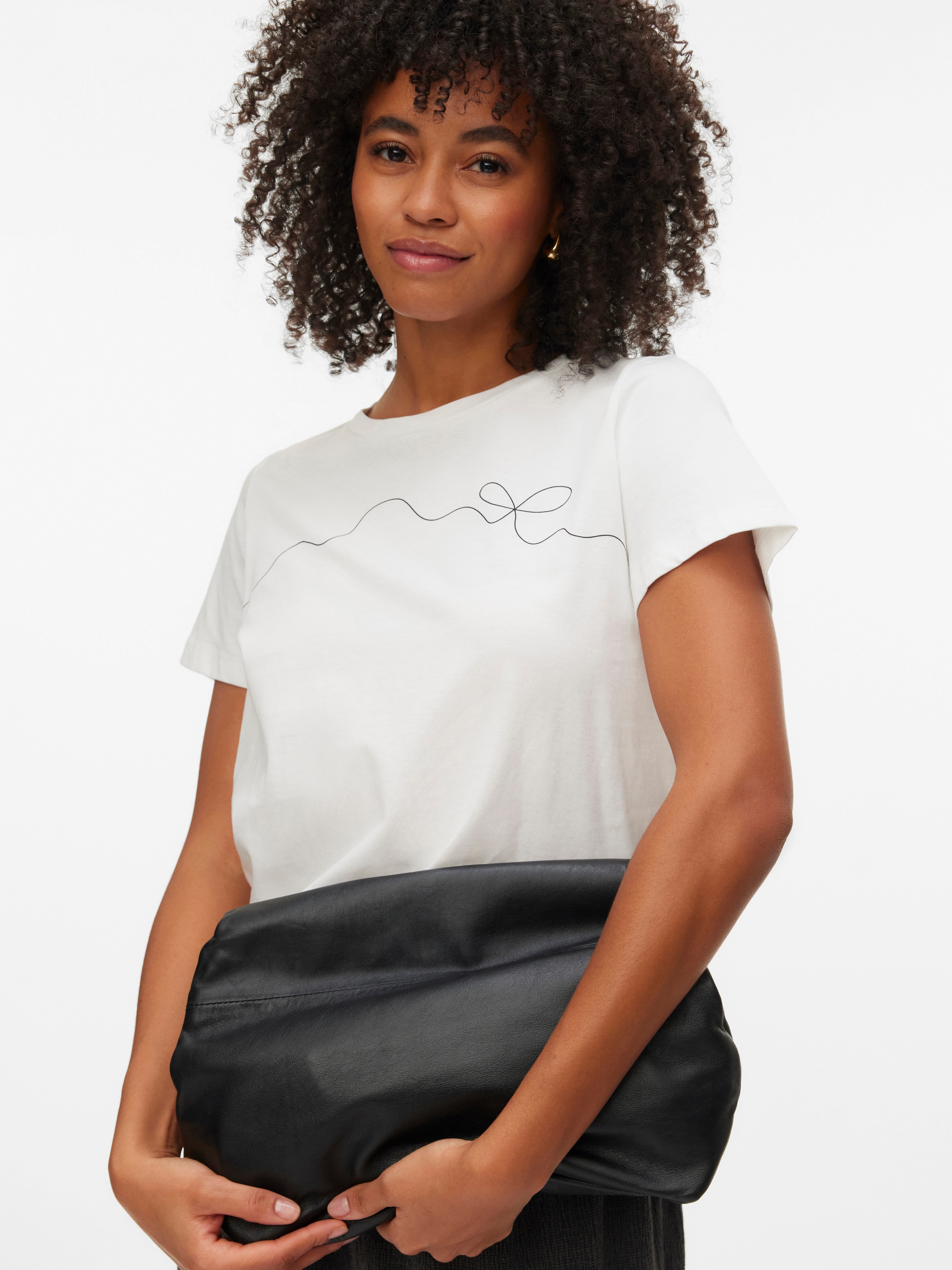 Image of Vero Moda Kurzarmshirt "VMKILANO S/S O-NECK T-SHIRT JRS BTQ" Baumwolle, regular fit