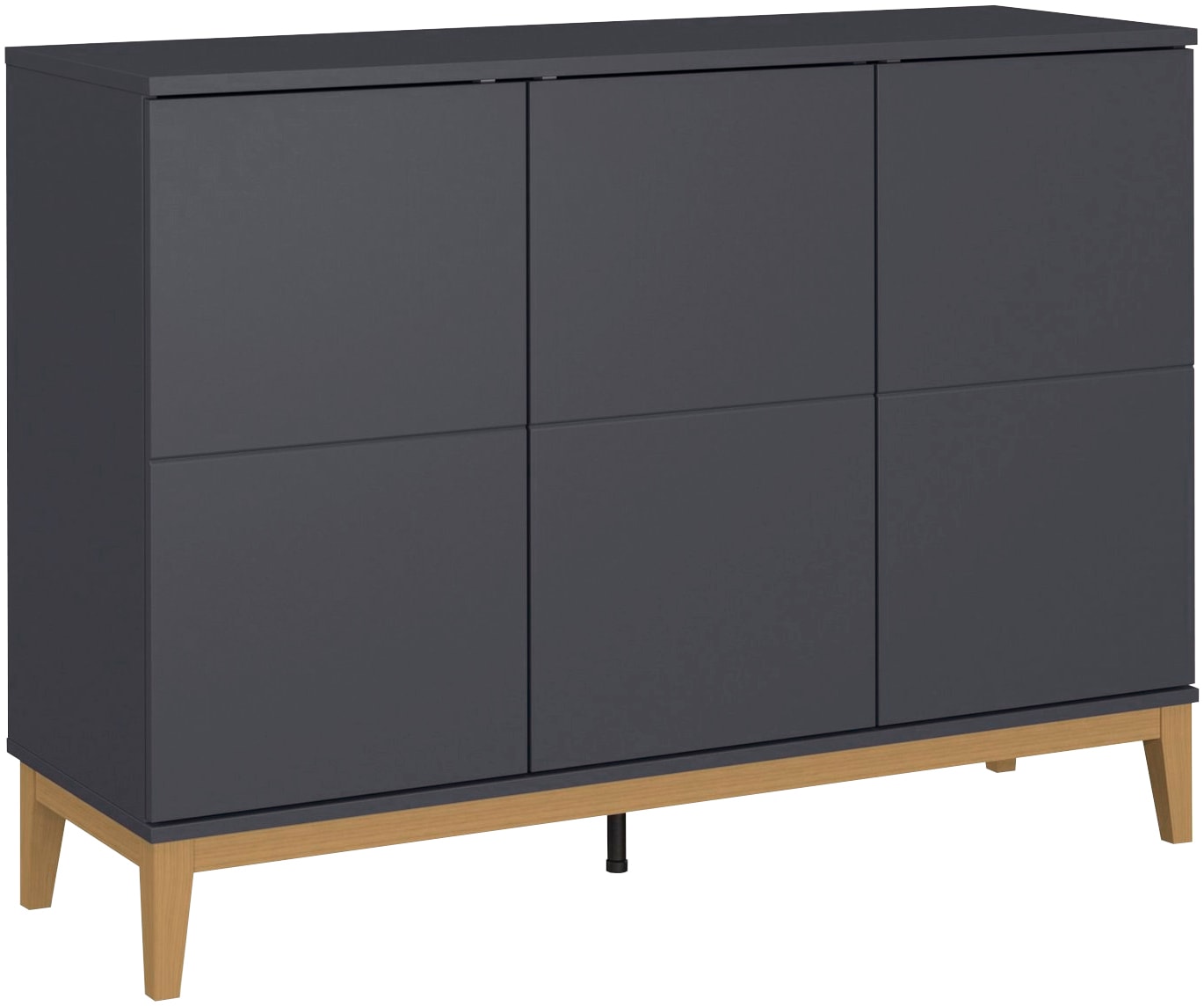 GOODproduct Buffet »Maryd Kommode mit 3 grifflose Türen und 2 verstellbare Einlegeböden« Commode, structure imitation bois, largeur 120 cm