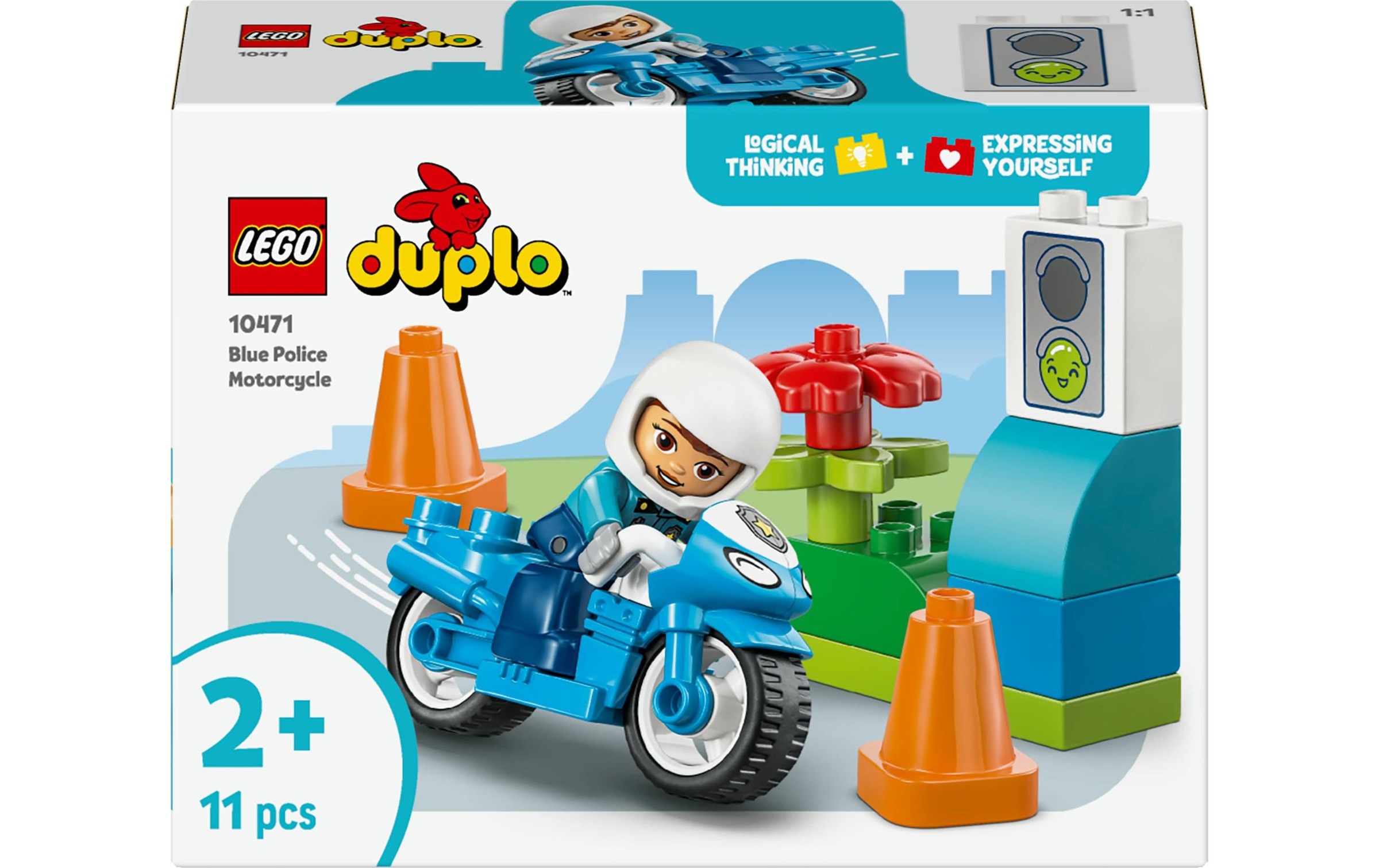 Image of LEGO Konstruktionsspielsteine "DUPLO Blaues Polizeimotorrad 10477"