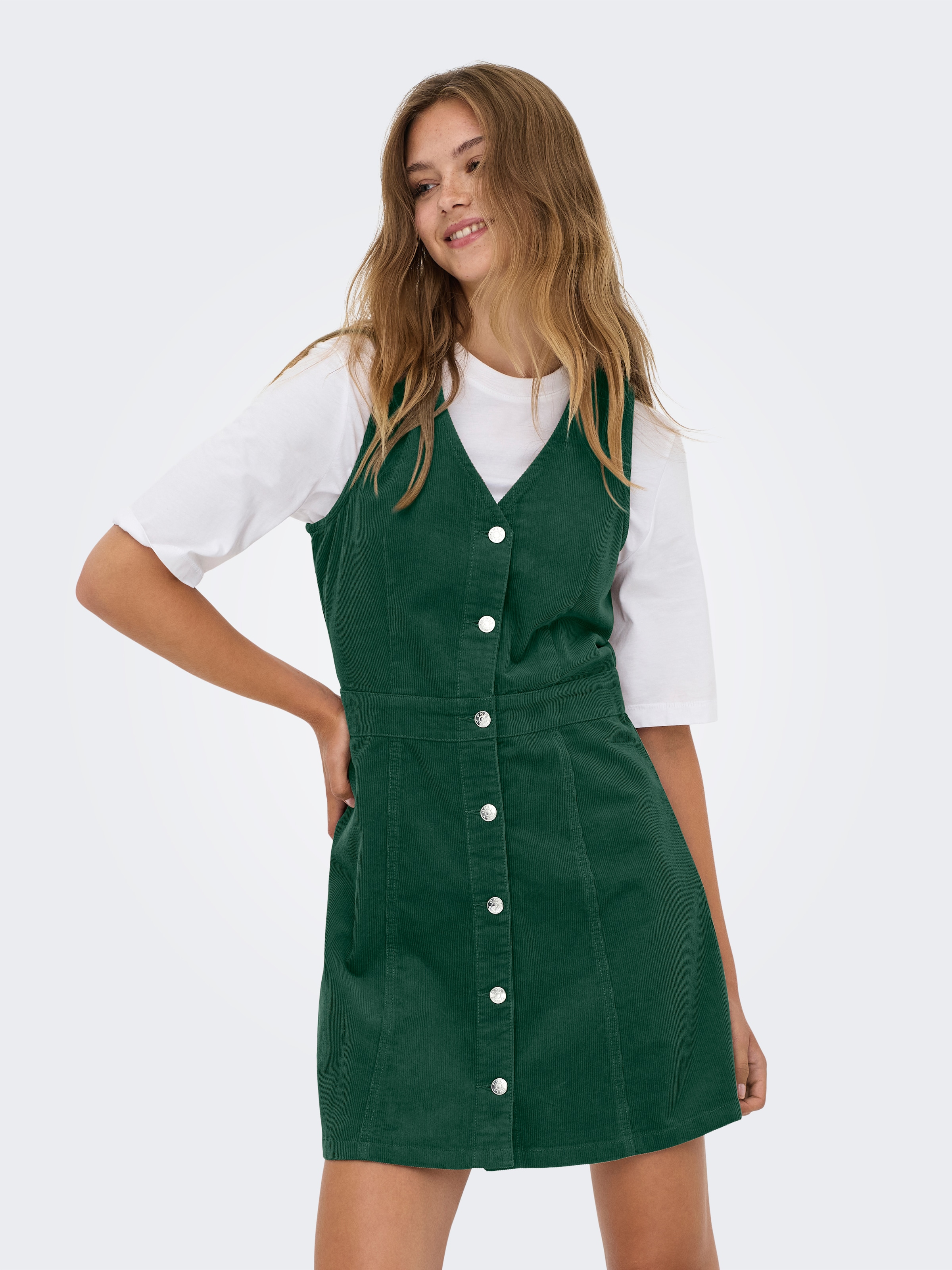 Image of ONLY Cordkleid "ONLMOXIE S/L BUT CORD DRESS CC PNT" Baumwolle, regular fit