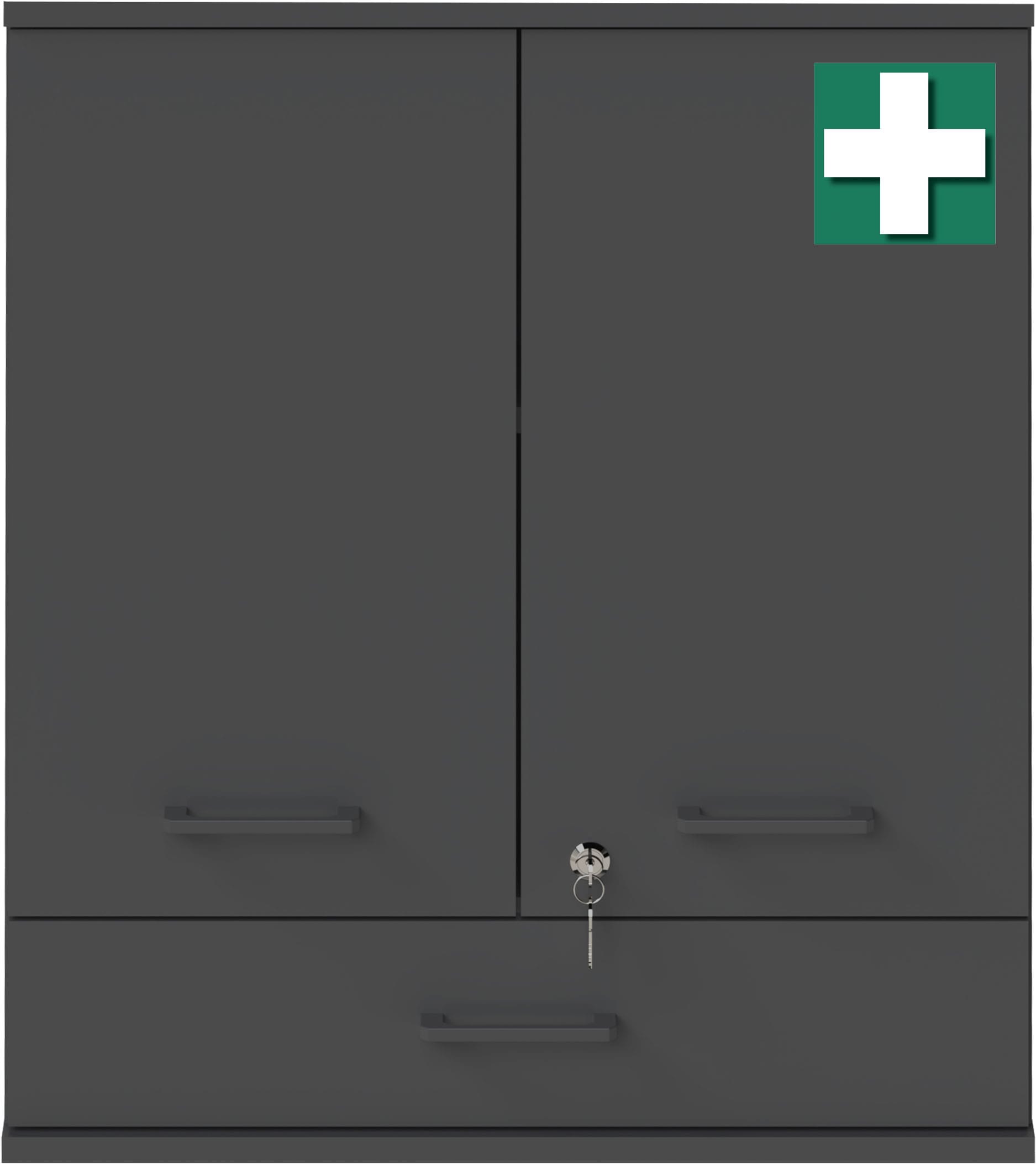 Schildmeyer Medizinschrank »Galeno, mit 3 verschiedenen Aufklebern, Breite 30 cm, Made in Germany« 1 Stk. tlg. Auswahl aus 3 verschiedenen Aufklebern zum Anbringen, Made in Germany