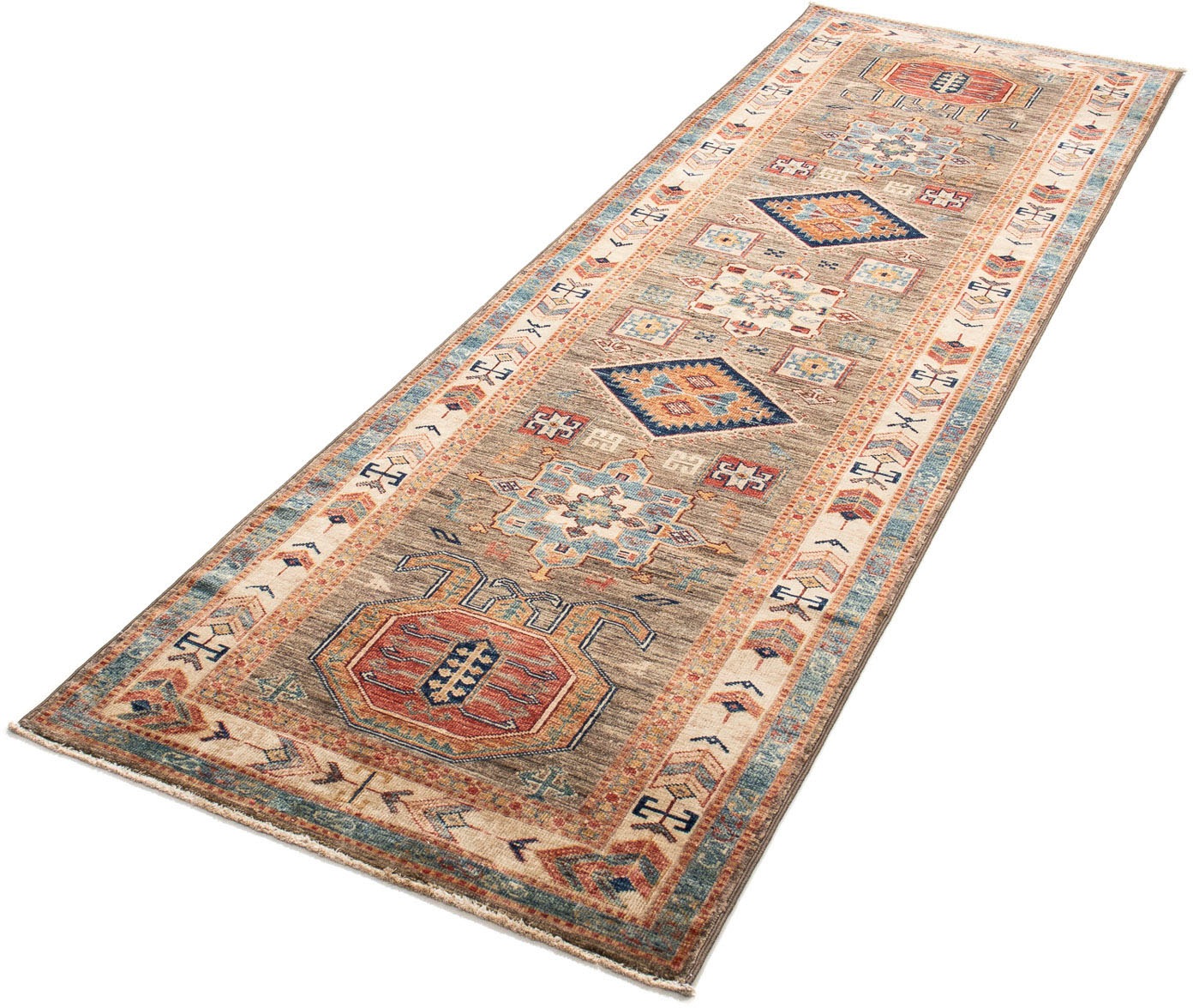 Image of morgenland Orientteppich »Ziegler - Kazak - 249 x 73 cm - hellbraun«, rechteckig, 6 mm Höhe, Wohnzimmer, Handgeknüpft, Einzelstück mit Zertifikat bei Ackermann Versand Schweiz