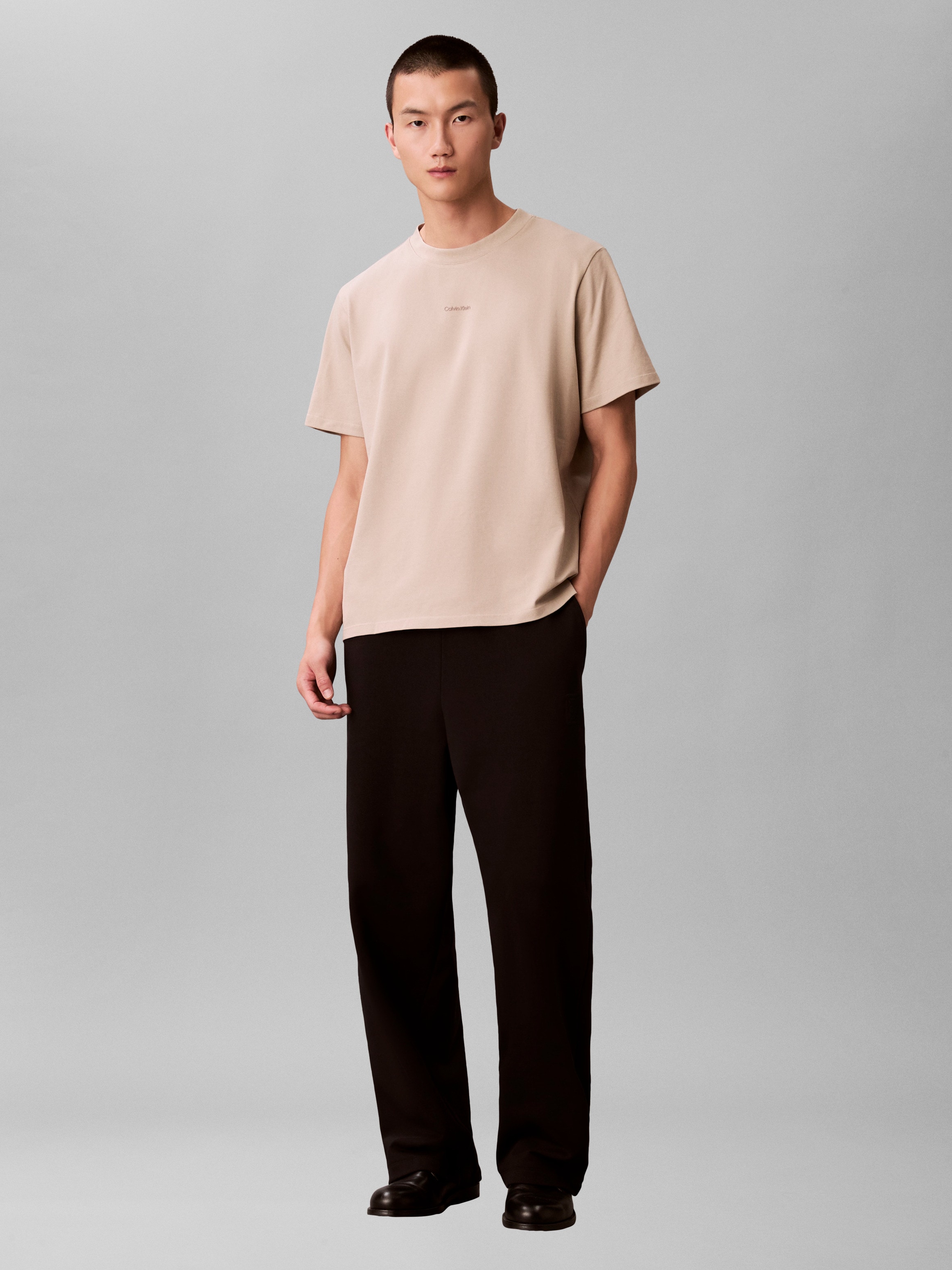 Calvin Klein T-Shirt »SS STRETCH PIQUE NANO EASY TEE« Mit Rundhalsausschnitt
