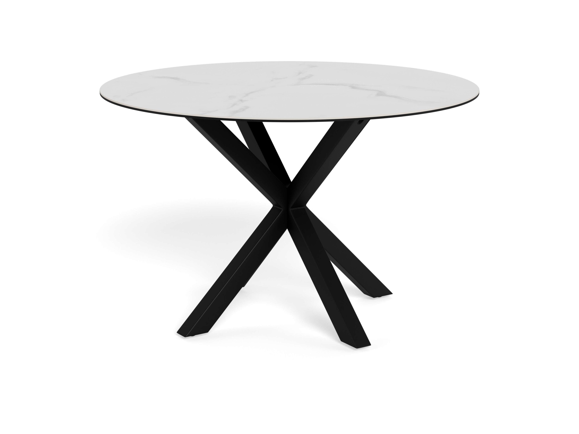 Image of ACTONA GROUP Esstisch "Heaven, runde Tischplatte aus Keramik o. Glas & belastbar bis 100 kg" Esstisch, OTTOs Choice, Tischplatte aus rauer Keramik, schwarz gestell, Rund, 119x75,5