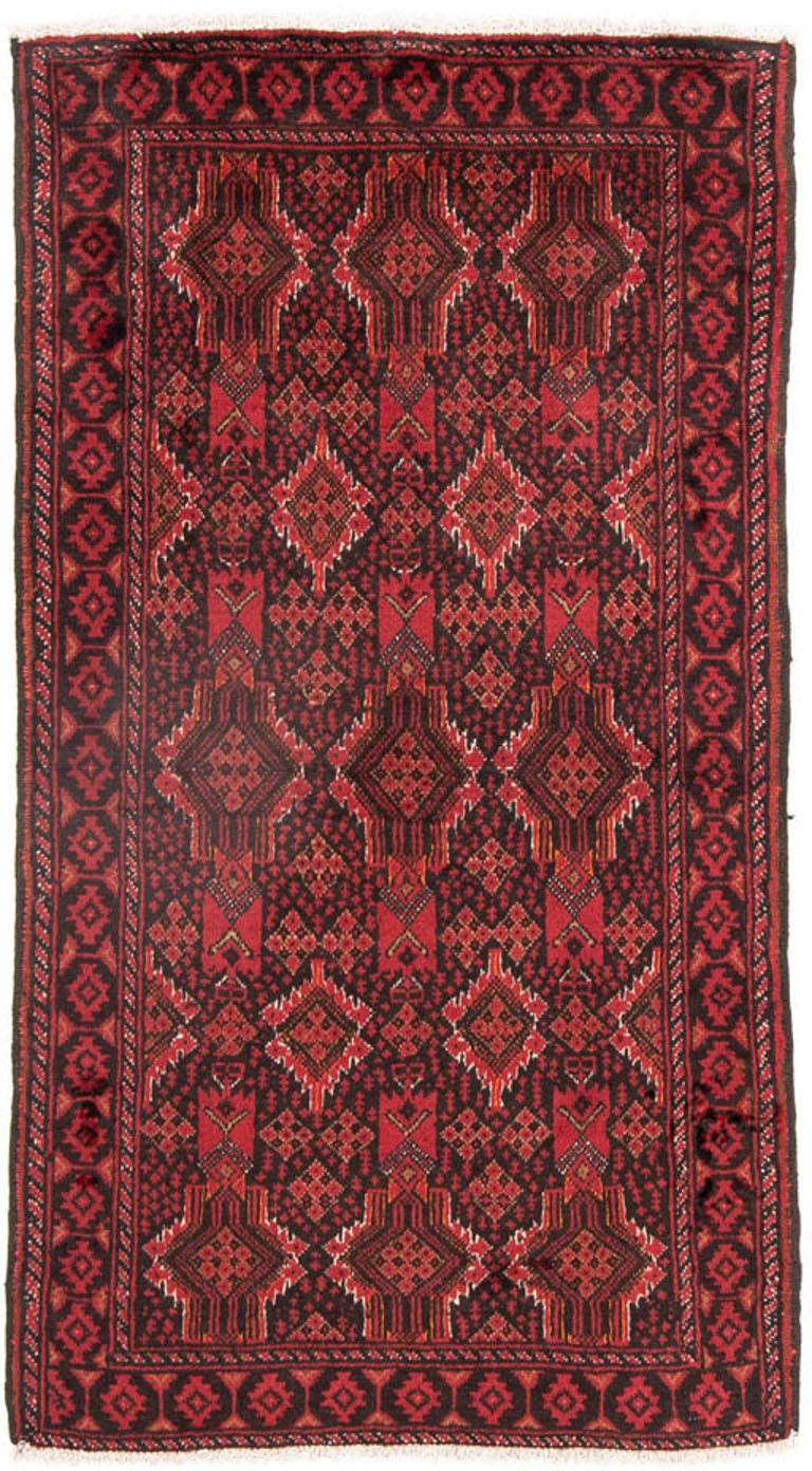 Image of morgenland Hochflor-Läufer »Belutsch Durchgemustert Rosso 182 x 101 cm«, rechteckig, 0,8 mm Höhe, Handgeknüpft bei Ackermann Versand Schweiz