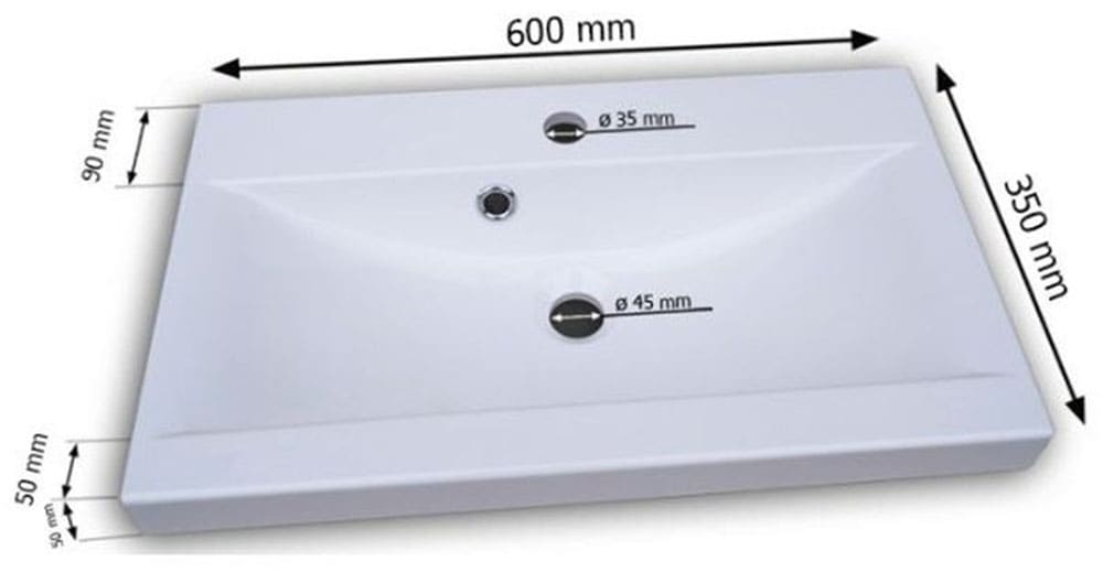 welltime Badmöbel-Set »MADRIT II, Schrank mit Waschbecken, 2 Hänger, Spiegelschrank« Komplett-Set, 5 Stk. tlg.