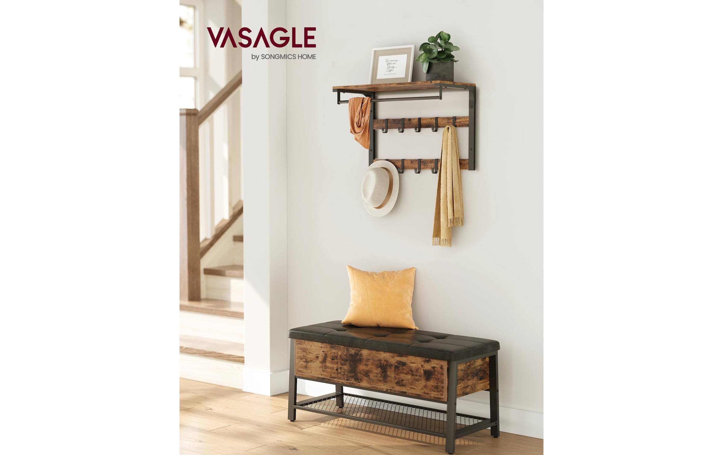 VASAGLE Wandregal »mit Ablage«