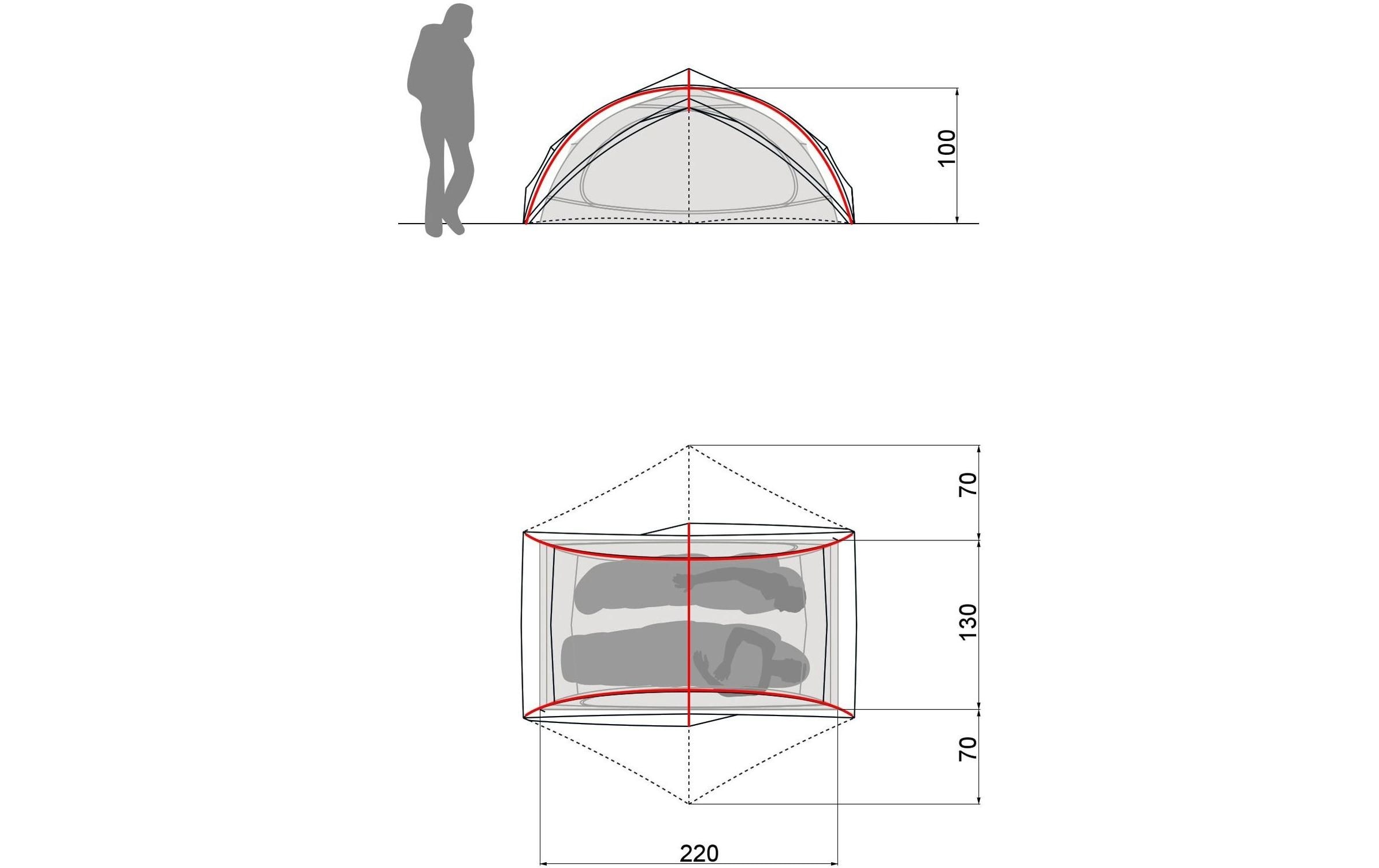 VAUDE Tente pour motards »Ultralight Space 2P wild lime« 2 Personen