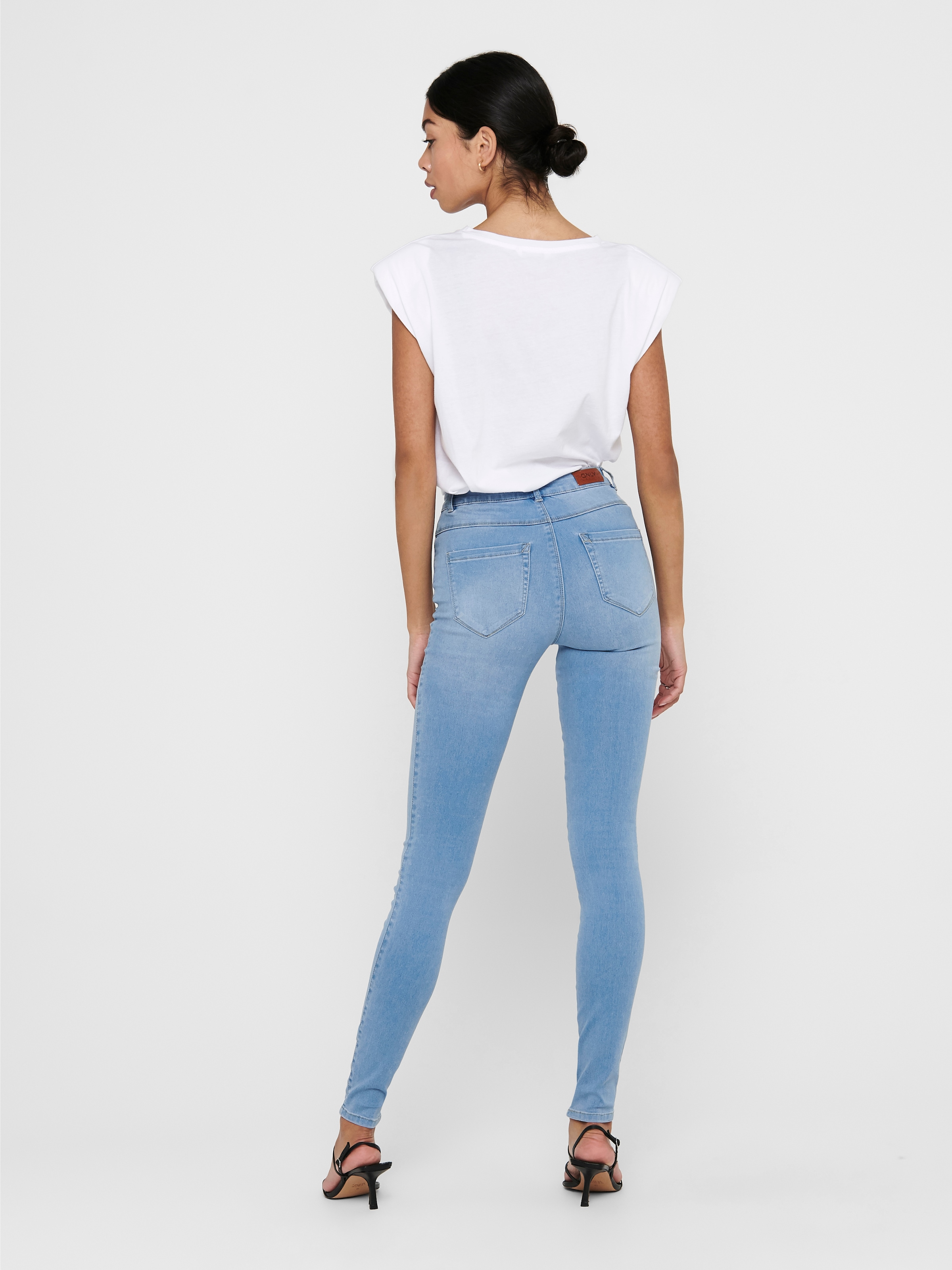 ONLY Jeans taille haute »ONLROYAL – Skinny-Jeans mit hoher Taille und Abriebeffekt« skinny fit, casual, Denim, Baumwollmischung, Eingrifftaschen
