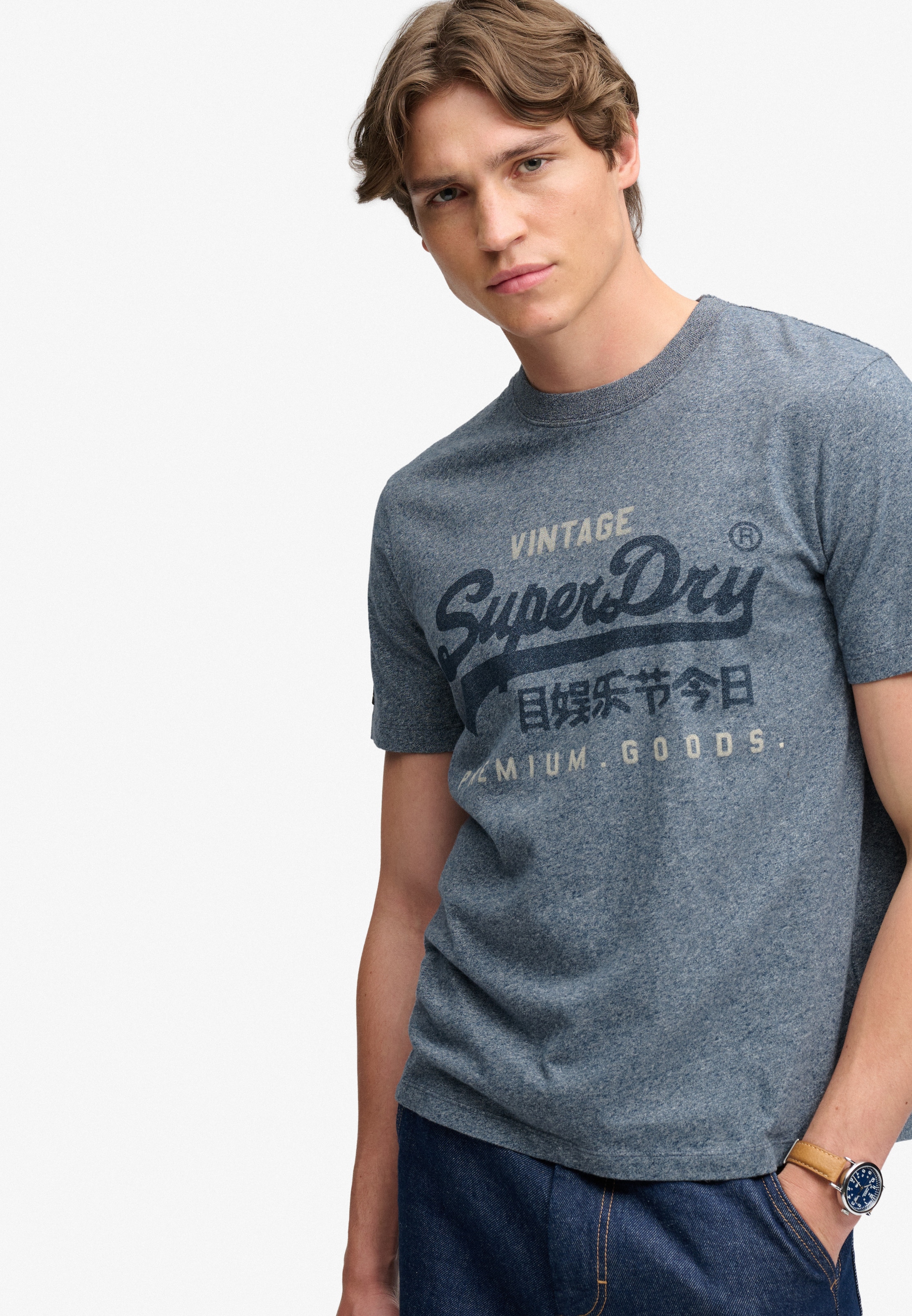 Superdry Rundhalsshirt »VL HERITAGE RELAXED TEE« Baumwolle, relaxed fit