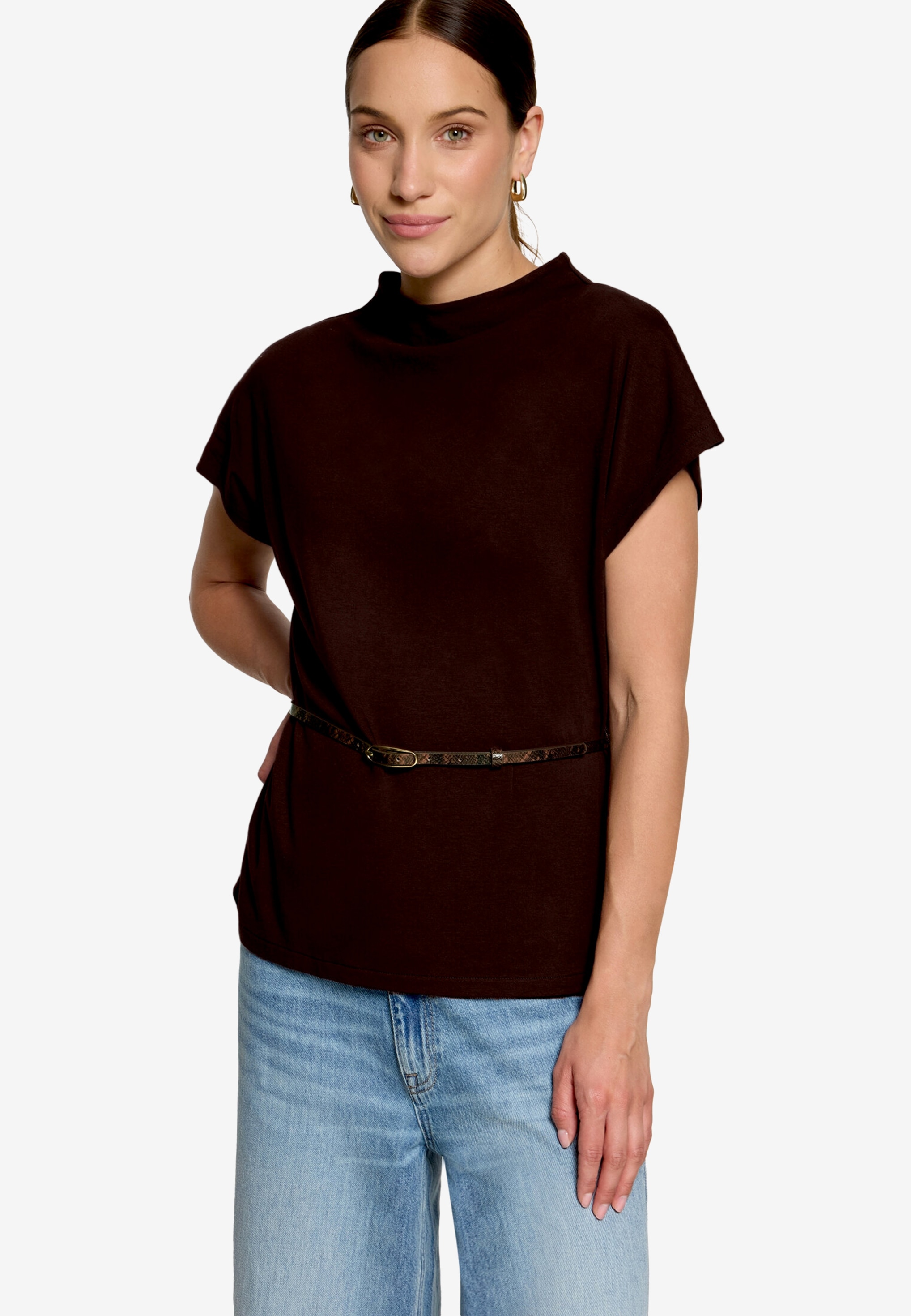 Image of Zero Kurzarmshirt Sommershirt mit Gürtel