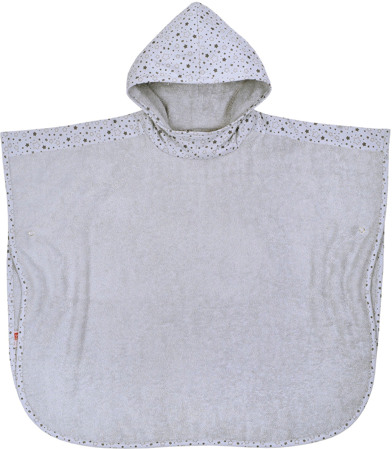 Image of Wörner Badeponcho "Sterne hellgrau" maschinenwaschbar, trocknergeeignet