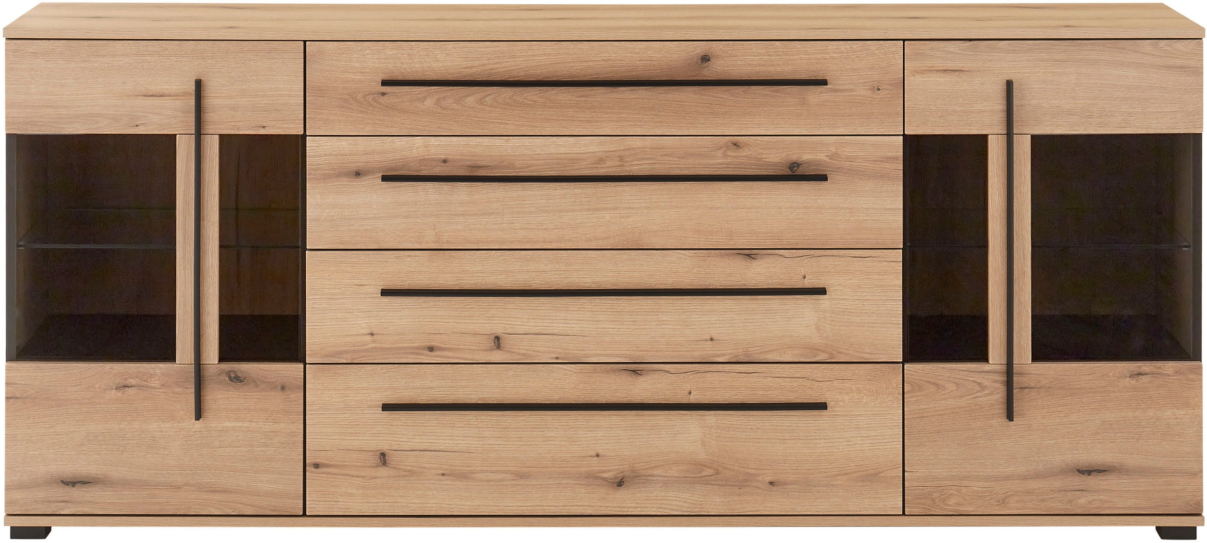 INOSIGN Sideboard »Cantara, moderner Schrank, Kommode in Eiche Evoke oder weiss«, schwarze Stangengriffe, ausreichend Stauraum, vielseitig einsetzbar