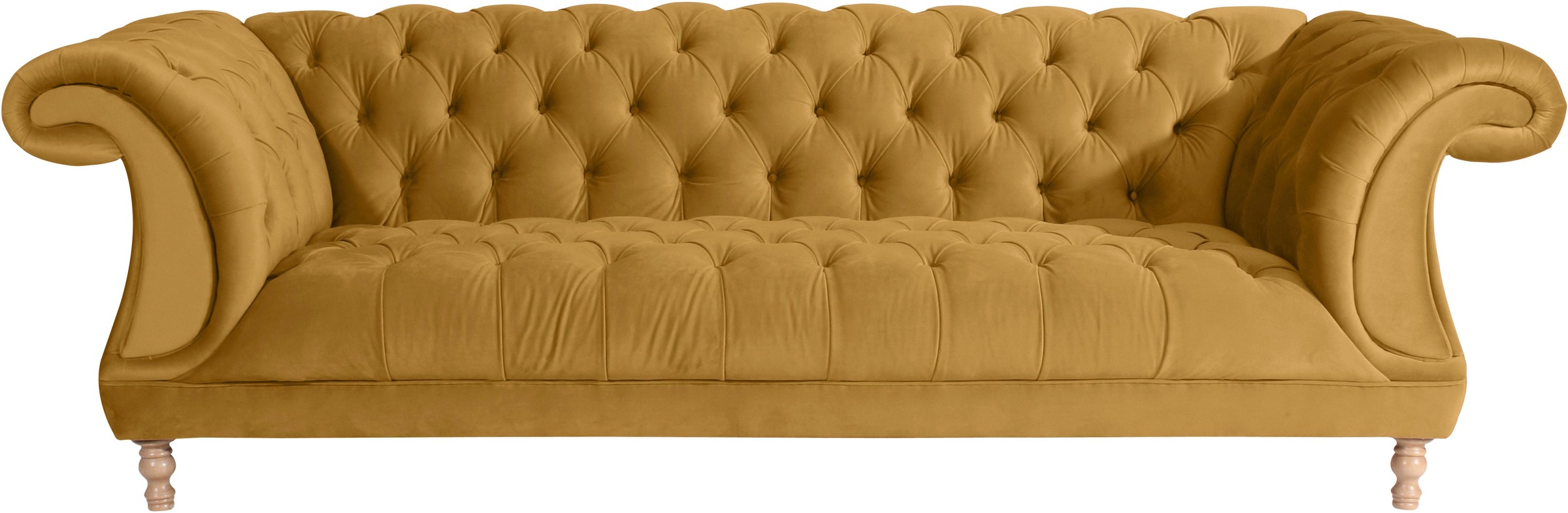 Max Winzer® Chesterfield-Sofa »Isabelle«, mit Knopfheftung & gedrechselten Füssen in Buche natur, Breite 260 cm
