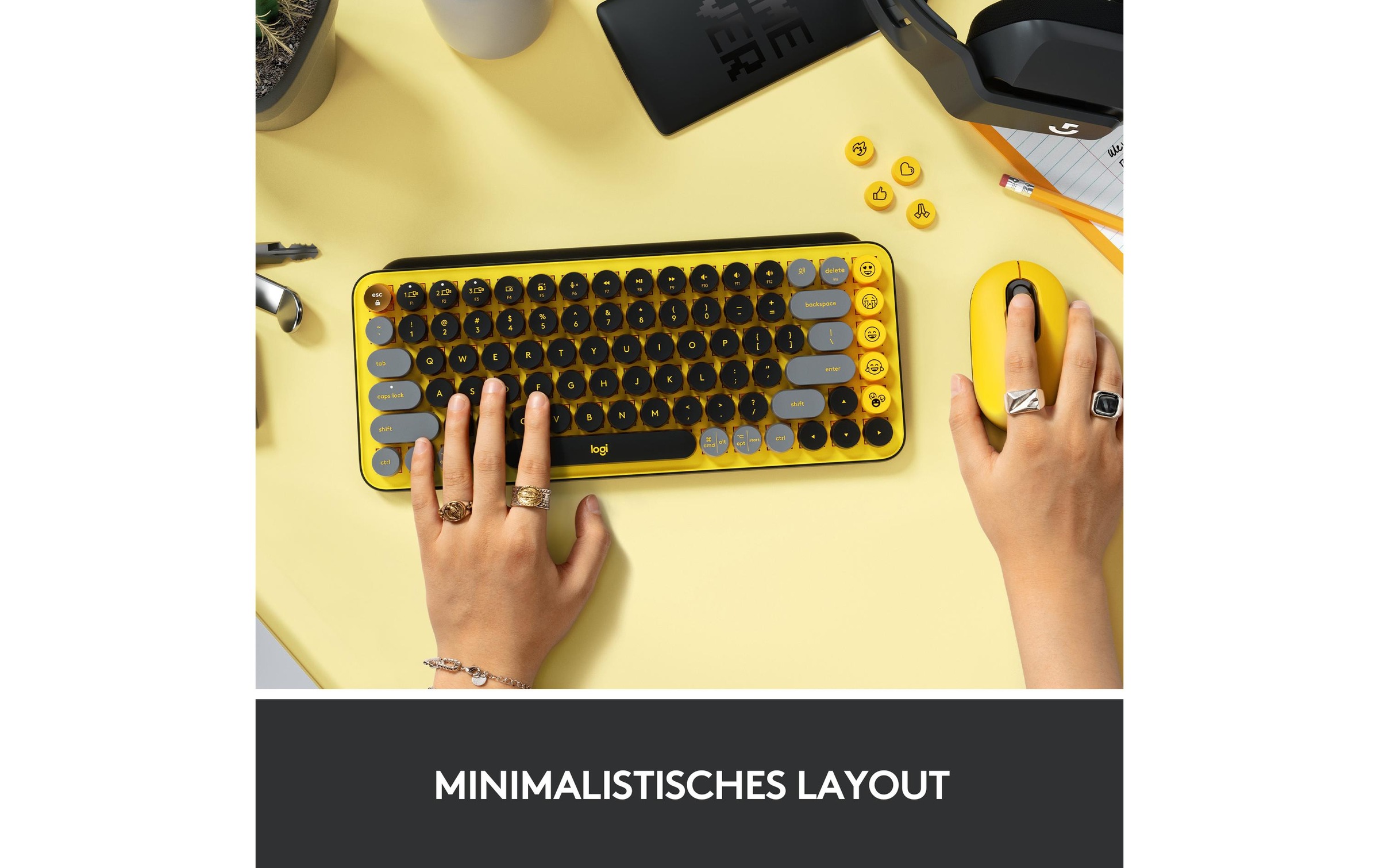 Logitech Wireless-Tastatur »POP Keys Blast Yellow«