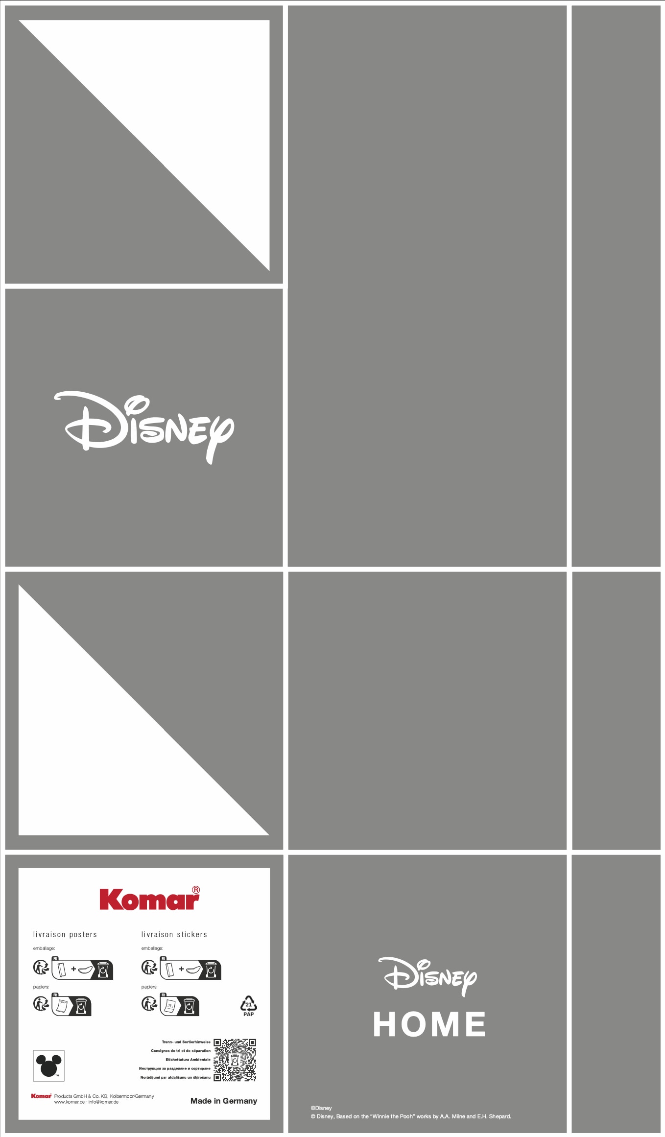 Komar Wandbild »Disney Winnie the Pooh Into The Blooms«, Disney, (Set, 1 St.), 50 x 70 cm (Breite x Höhe) - Kinderzimmer, Dekoration