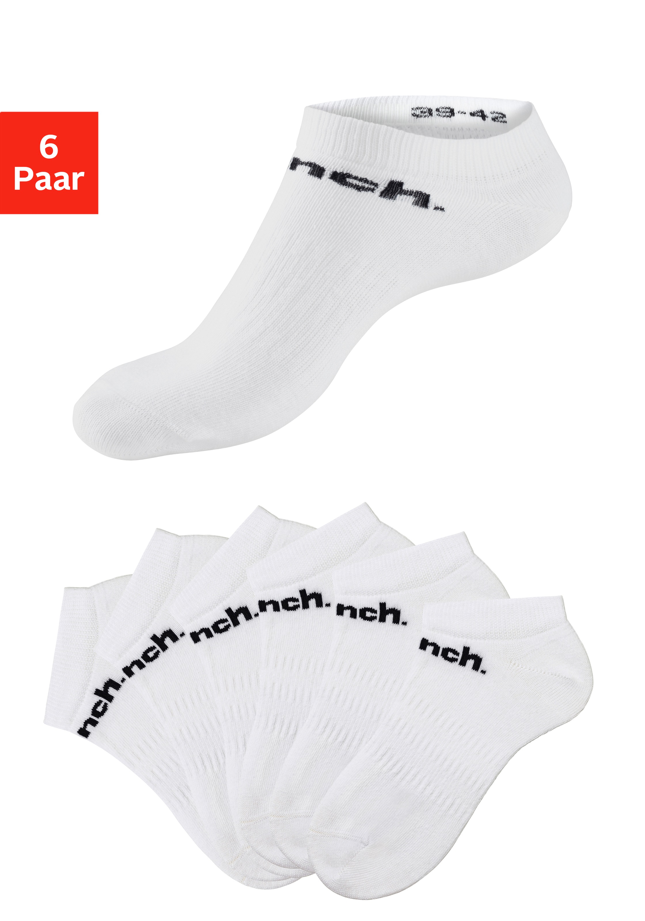 Image of Bench. Sneakersocken, (6 Paar), mit klassischem Logoschriftzug bei Ackermann Versand Schweiz