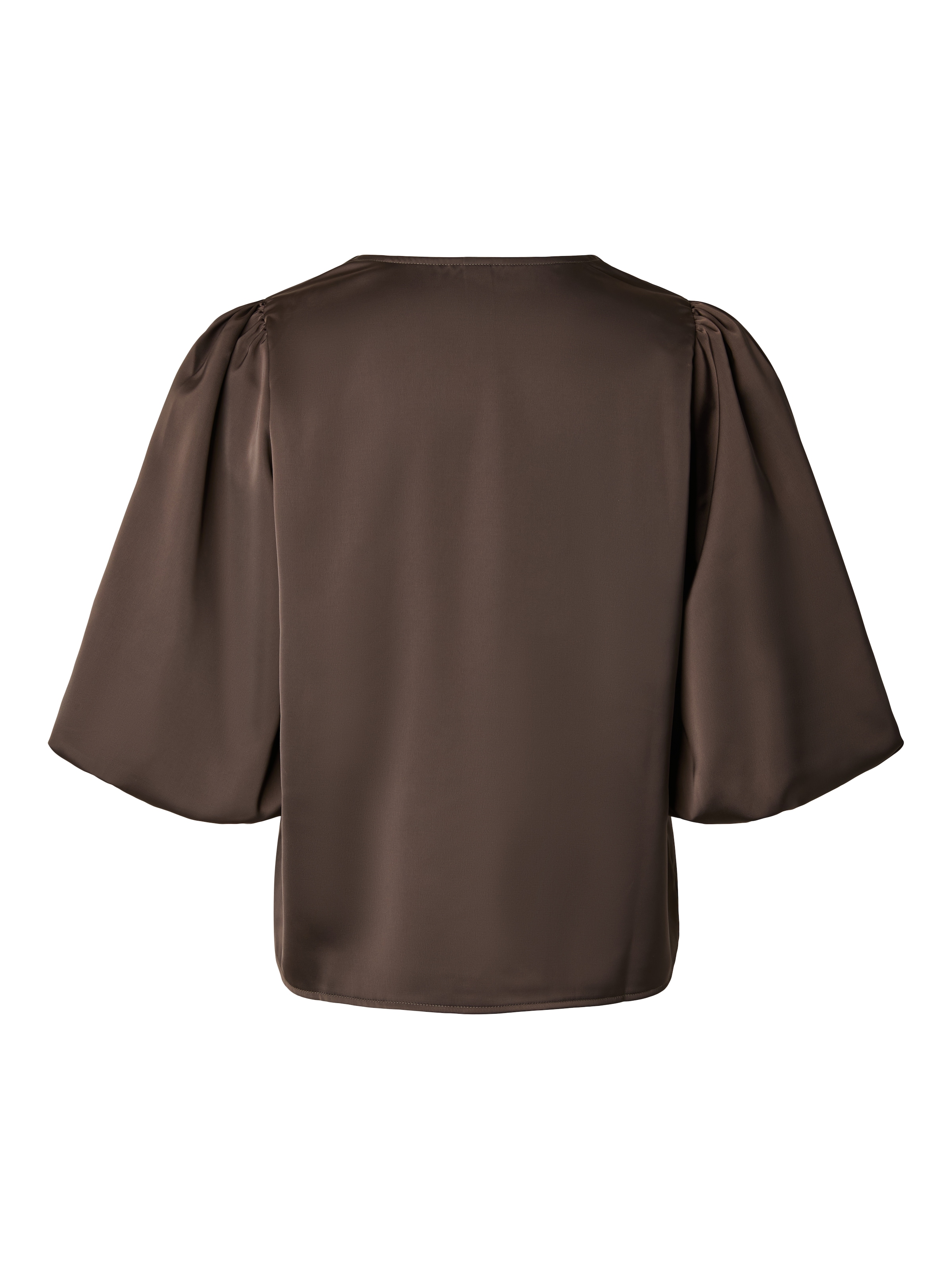 Y.A.S Blouse à manches courtes »YASPELLA 2/4 V-NECK TOP S. NOOS« mélange de matériaux, coupe régulière
