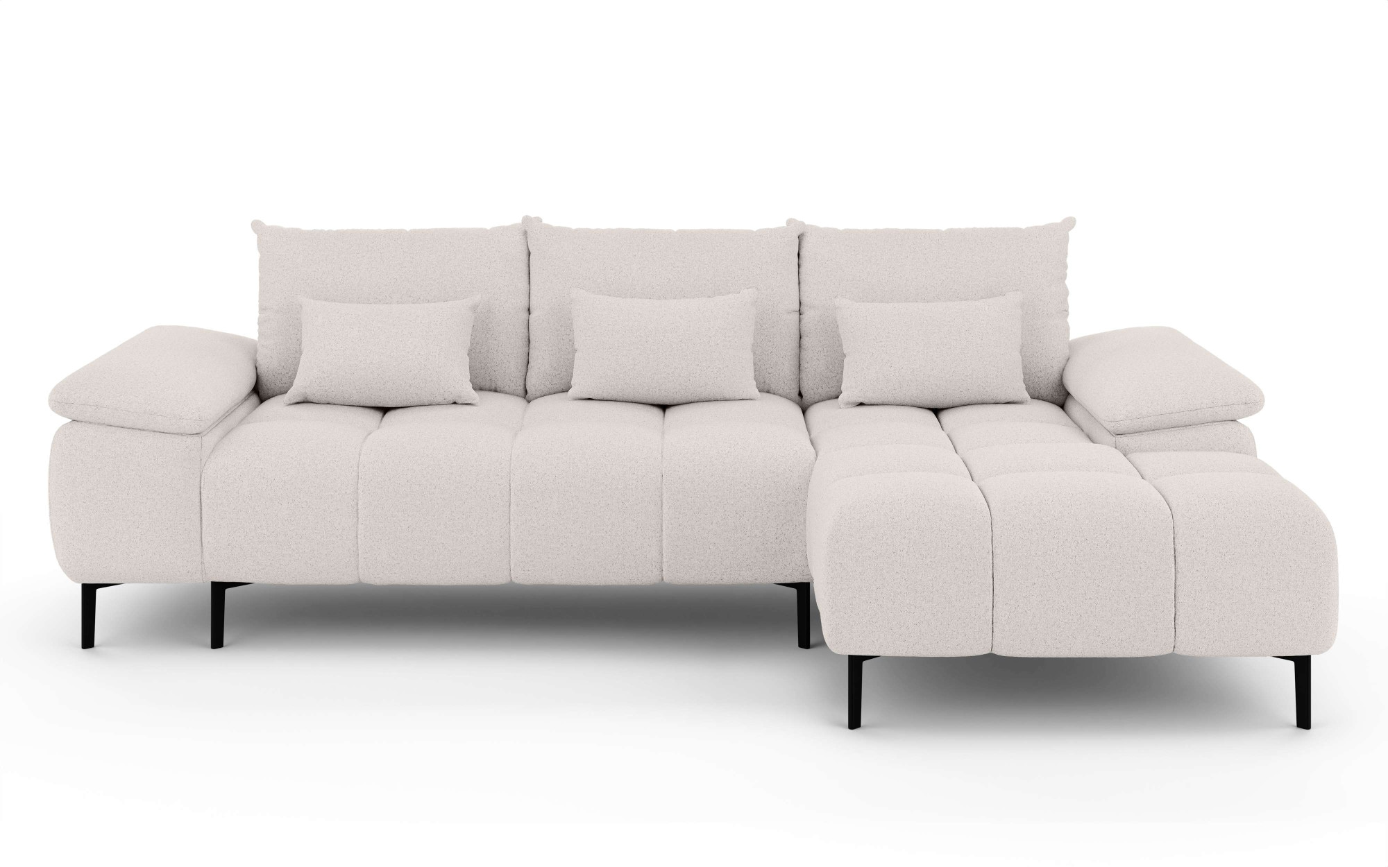 INOSIGN Ecksofa »DROMARA Schlafsofa mit Bettkasten, Masse: B/T/H 277/141/91 cm«, L-Form mit Recamiere rechts/links bestellbar, Wellenunterfederung