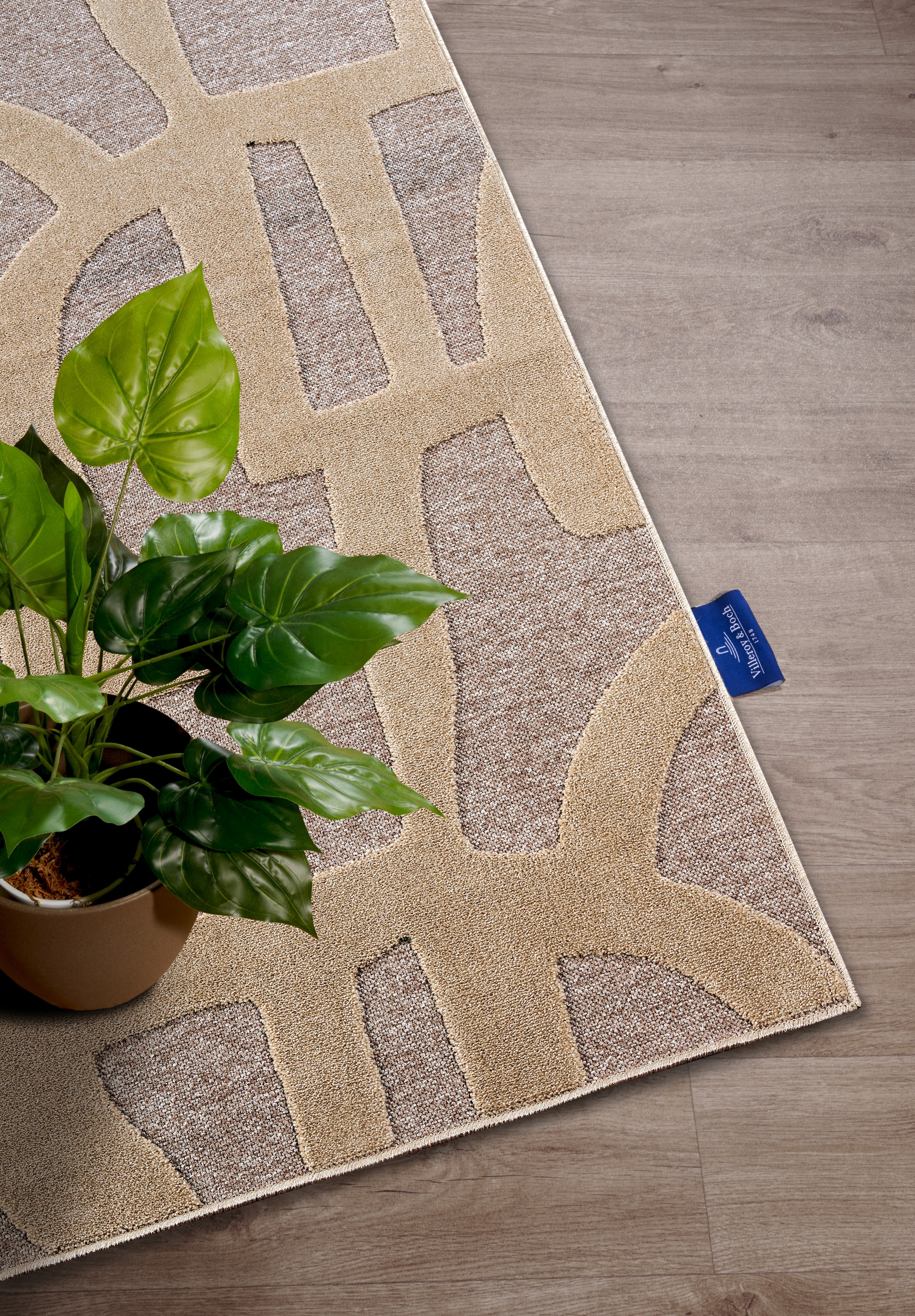 Villeroy & Boch Teppich »Therese«, rechteckig, 5,5 mm Höhe, Wohnzimmer, Schlafzimmer, Modern, Hoch-Tief Effekt, Flur