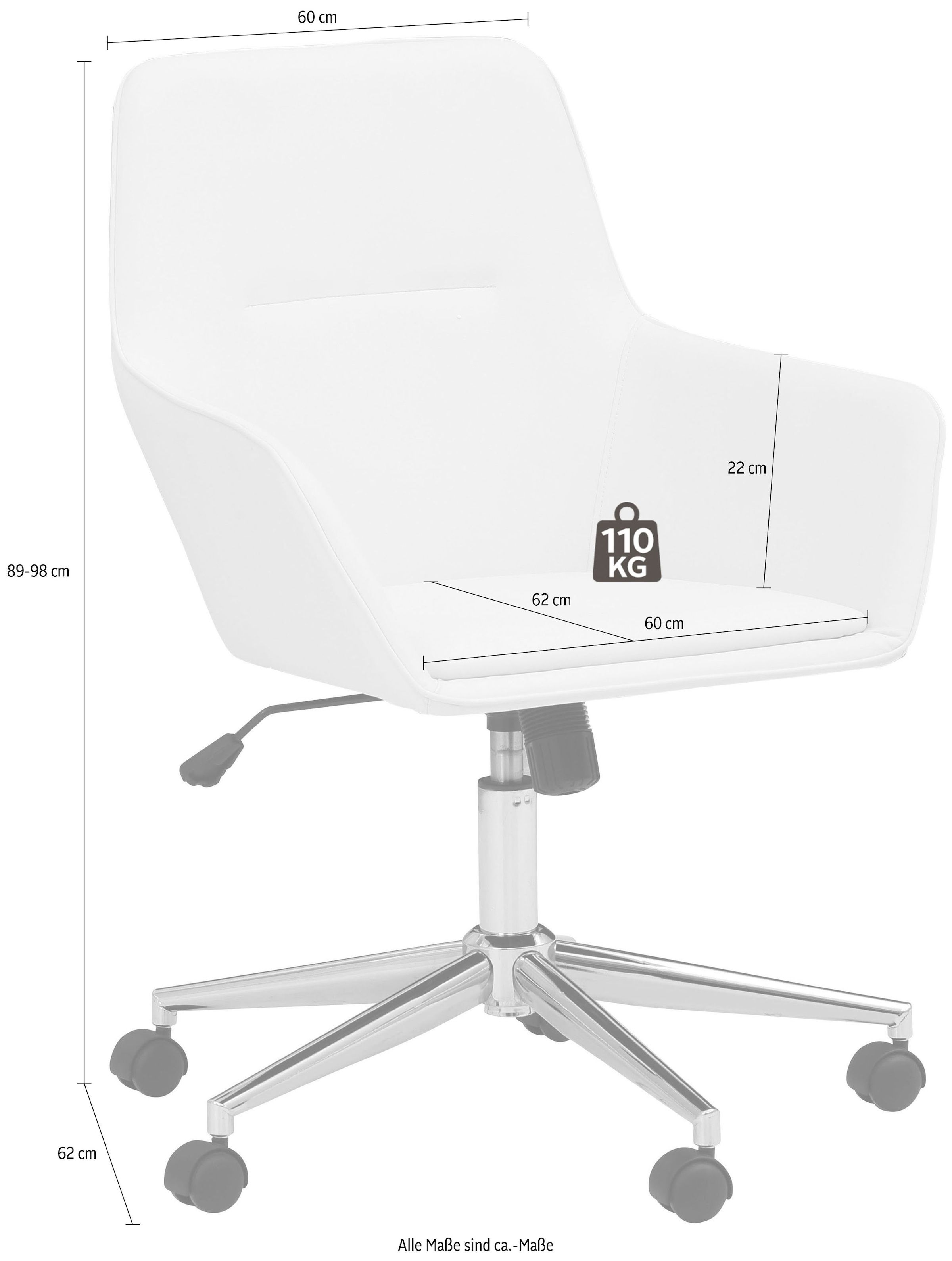 INOSIGN Bürostuhl »Marit«, (Set), 1 St., Kunstleder, in verschiedenen Farbvarianten erhältlich, Sitzhöhenverstellung