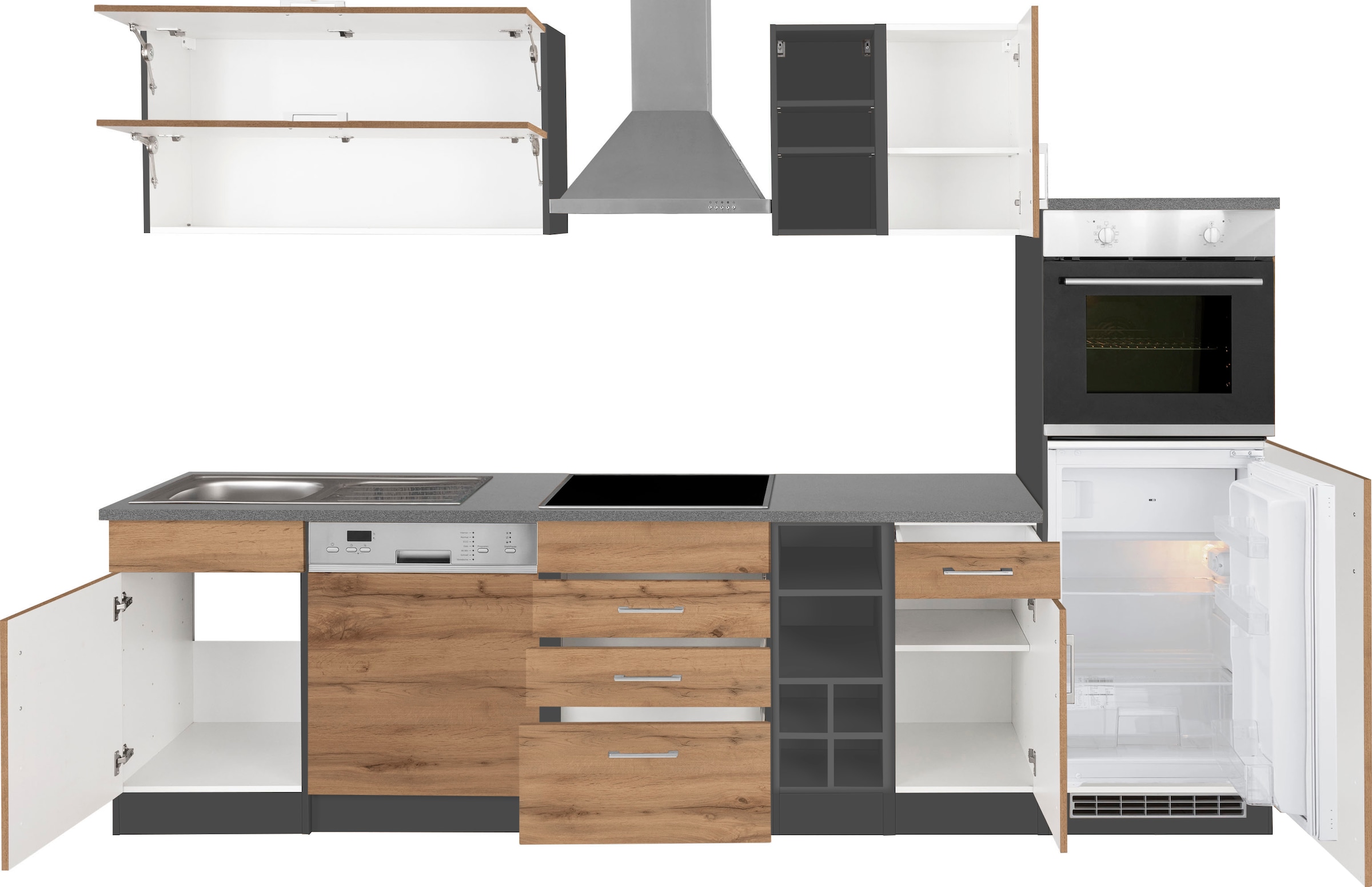 KOCHSTATION Kitchenette »KS-Colmar« sans appareils électriques, largeur 300 cm