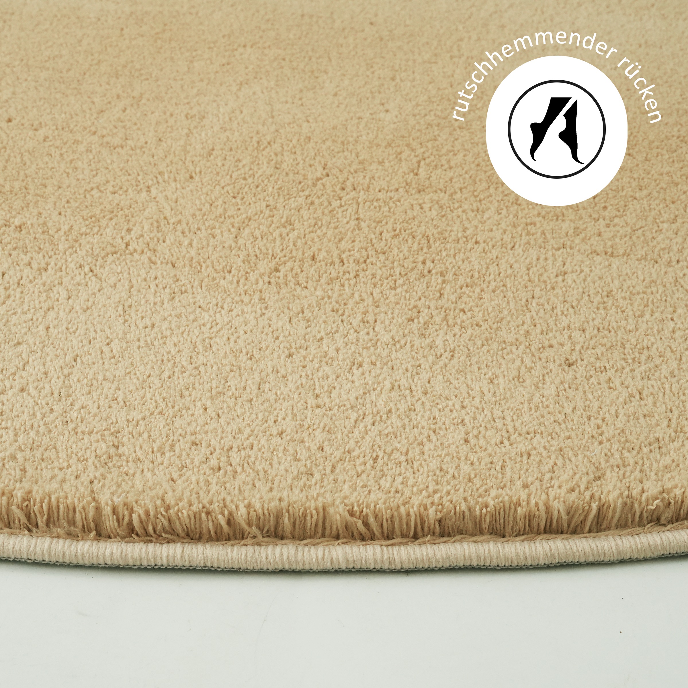 GOODproduct Teppich »Cali« rund 16 mm Höhe Uni-Farben, kuschelig, & weich, waschbar, Wohnzimmer, Schlafzimmer