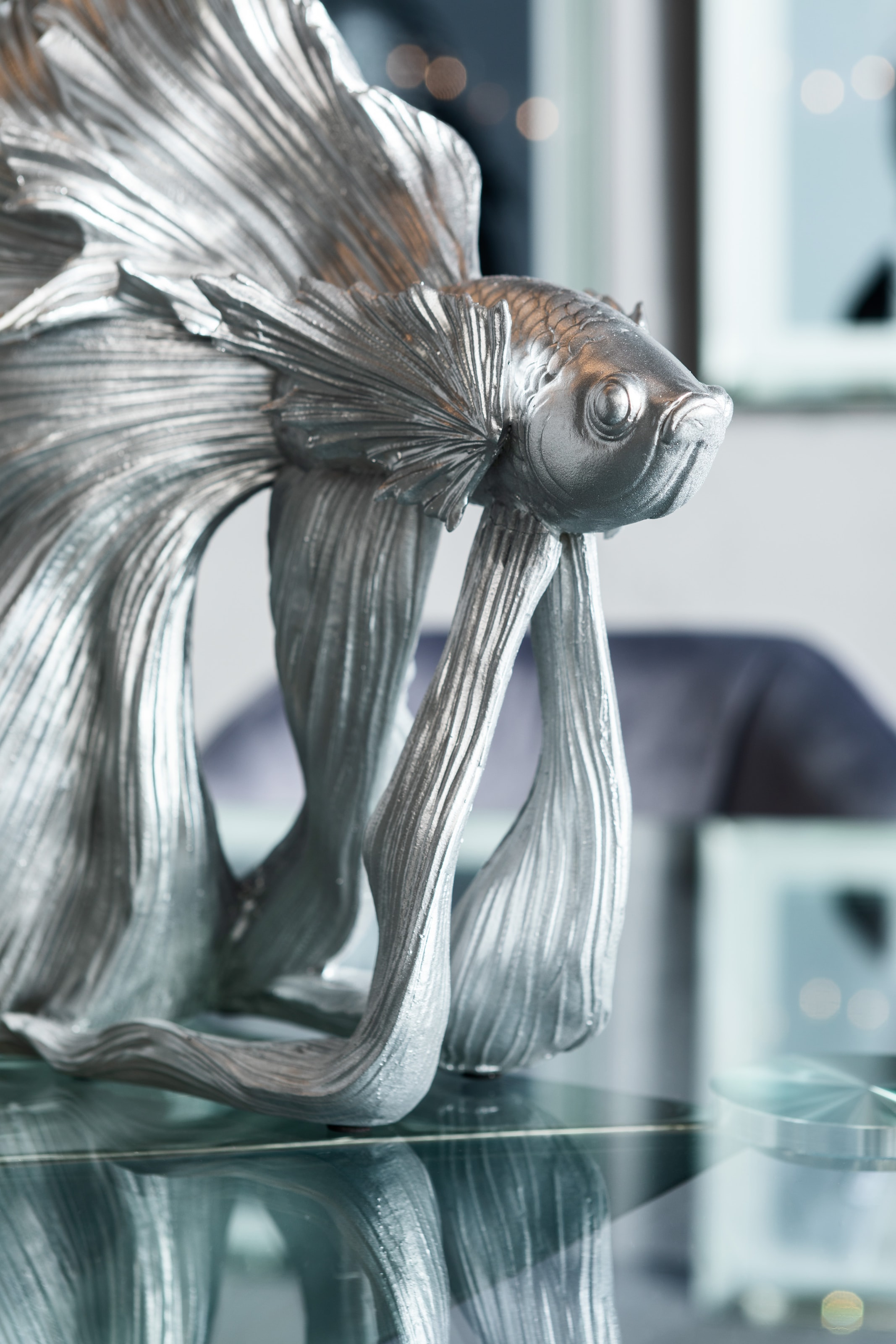 Kare Design Figurine de décoration »Betta Fish Silber Klein«
