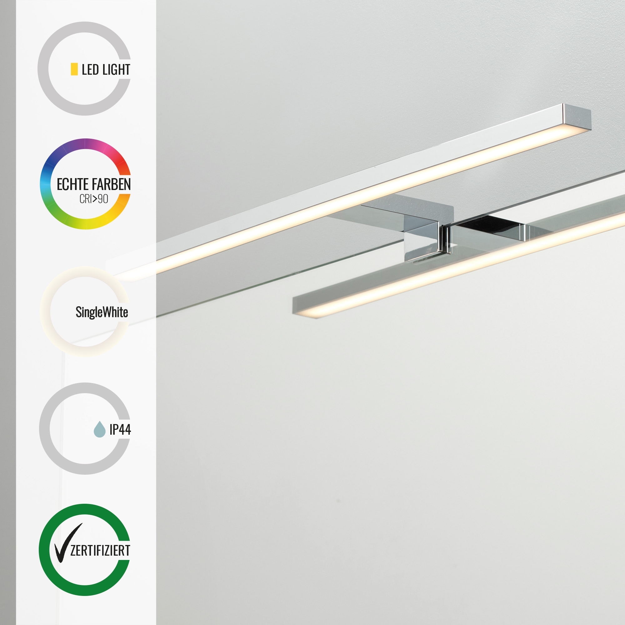 Loevschall Spiegelleuchte »Lagan NextGen, Badezimmer Lampe, LED Spiegelleuchte«, Leuchtmittel LED-Modul | LED fest integriert, Spiegellampen für das Bad