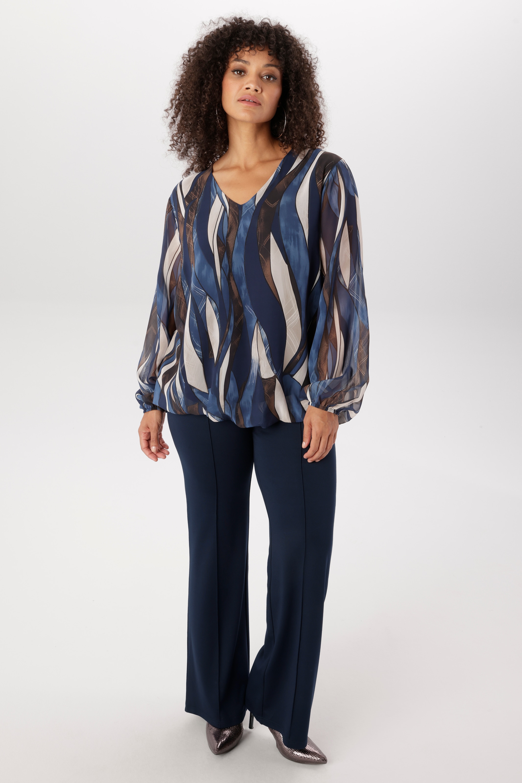 Aniston PLUS Pantalon à enfiler  décoré de plis - NOUVELLE COLLECTION