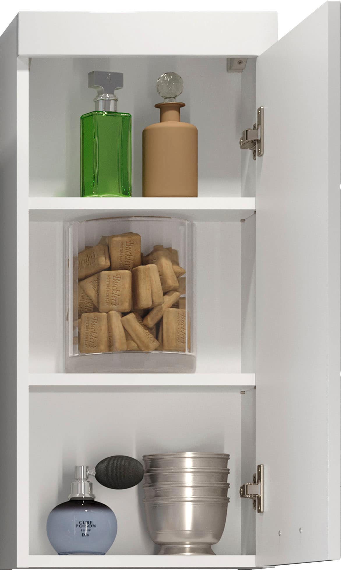 welltime Hängeschrank »Dormoletto« Weisser Badschrank mit waagerechter Fräsung - Masse (B/T/H) 35/16/75 cm