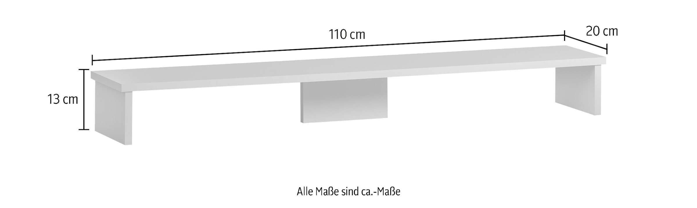 welltime Schreibtischaufsatz »Baku«, Bildschirmaufsatz, Breite 110 cm, Made in Germany